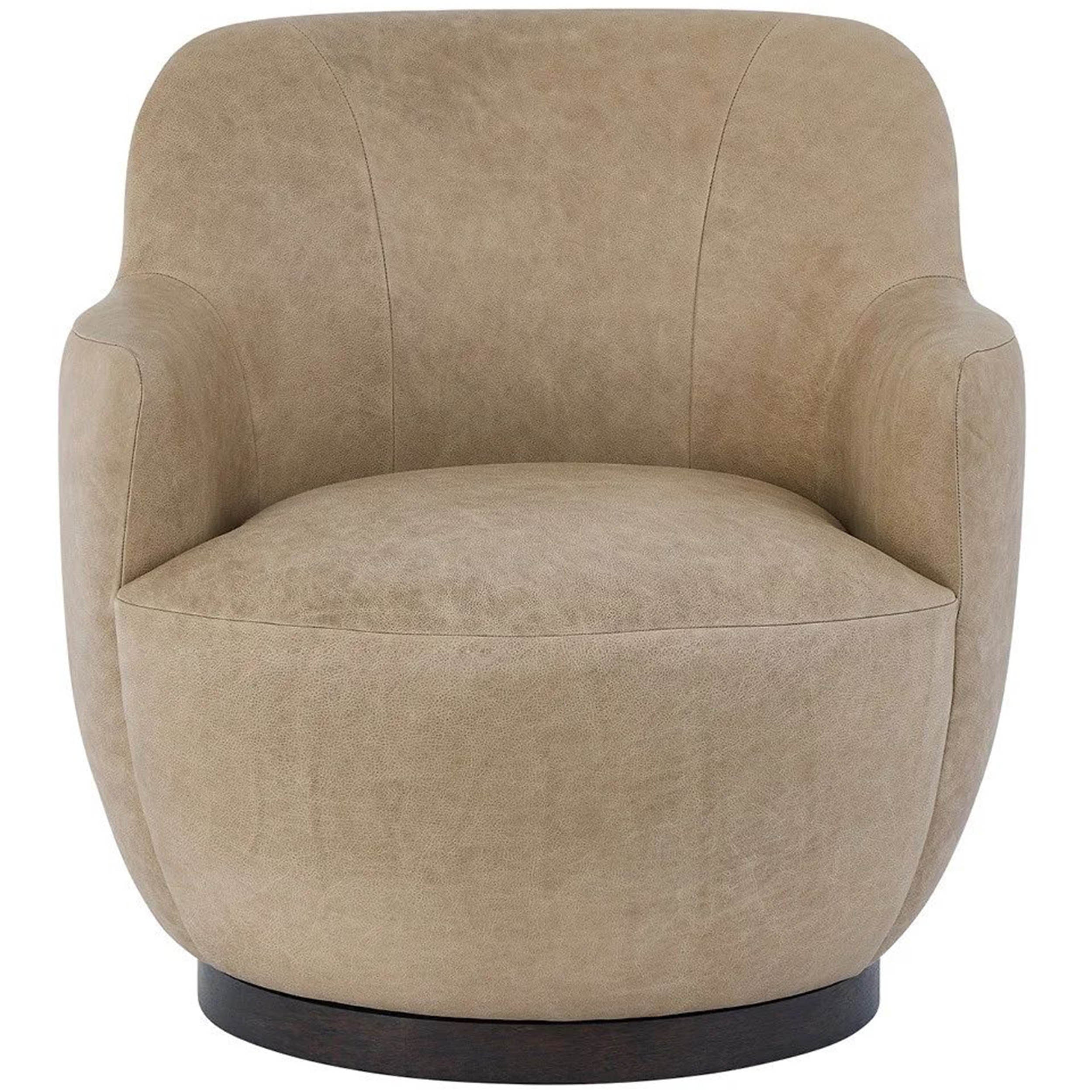 Chloe Leather Swivel Chair, Nehir Caribou - Image 2