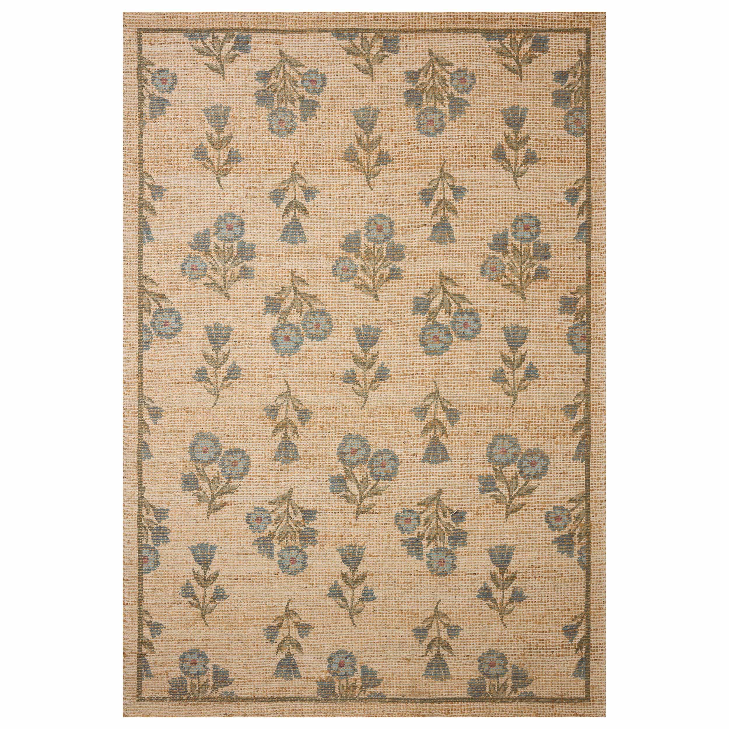 Chris Loves Julia × Loloi Rug Rue RUE-04, Moss/Blue
