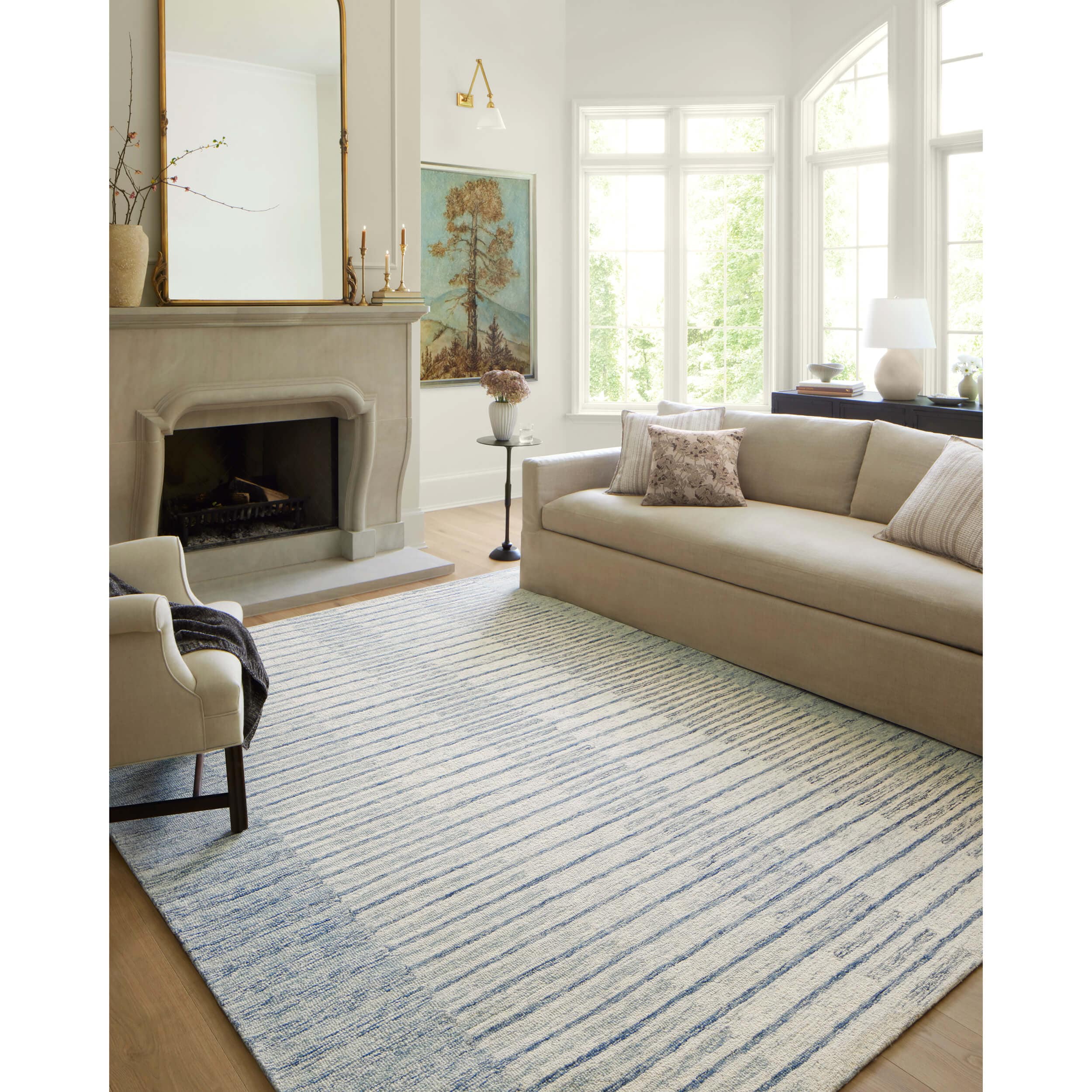 Chris Loves Julia x Loloi Rug Chris CHR-01, Ivory/Denim - Image 9