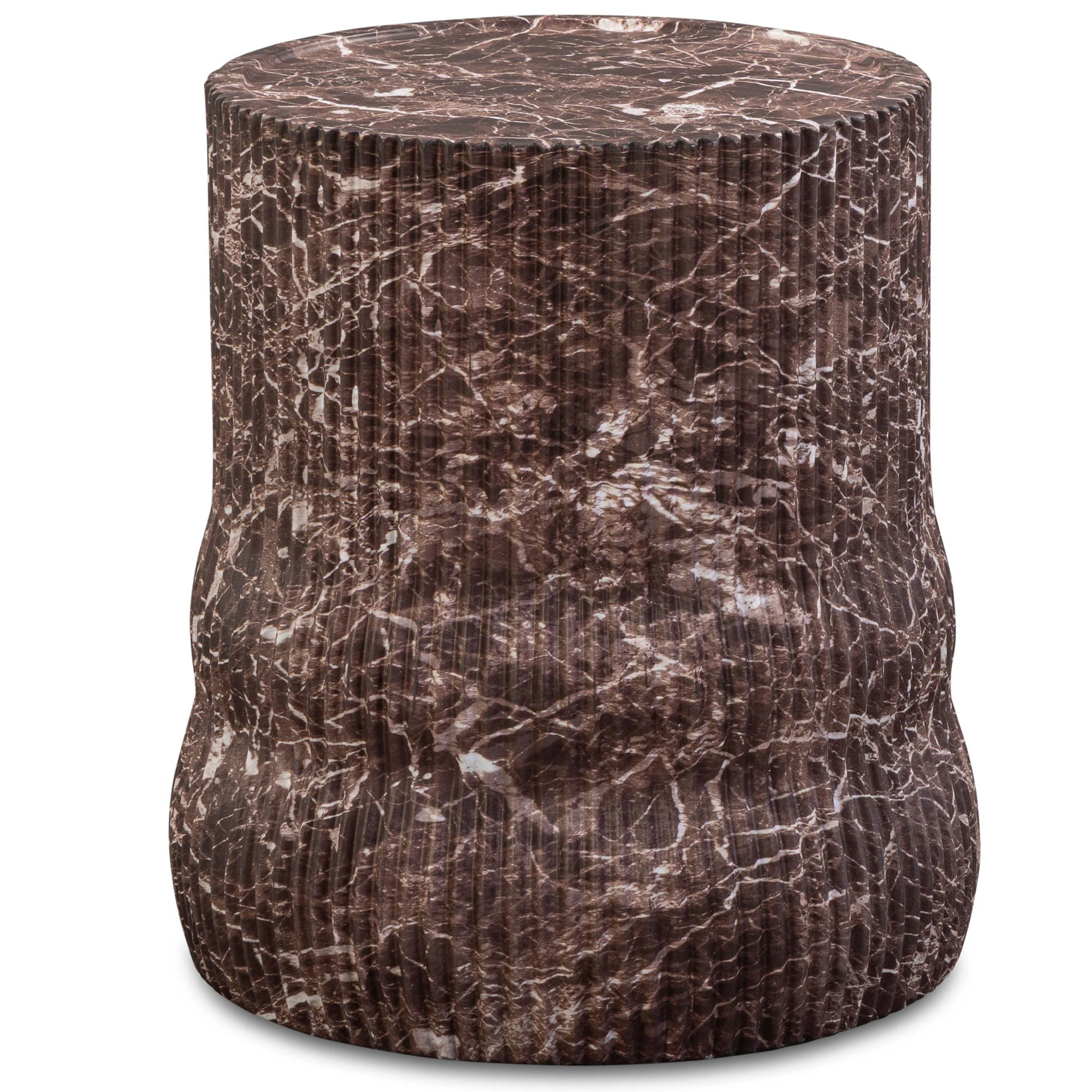 Cilla Outdoor Side Table, Red Faux Levanto Marble