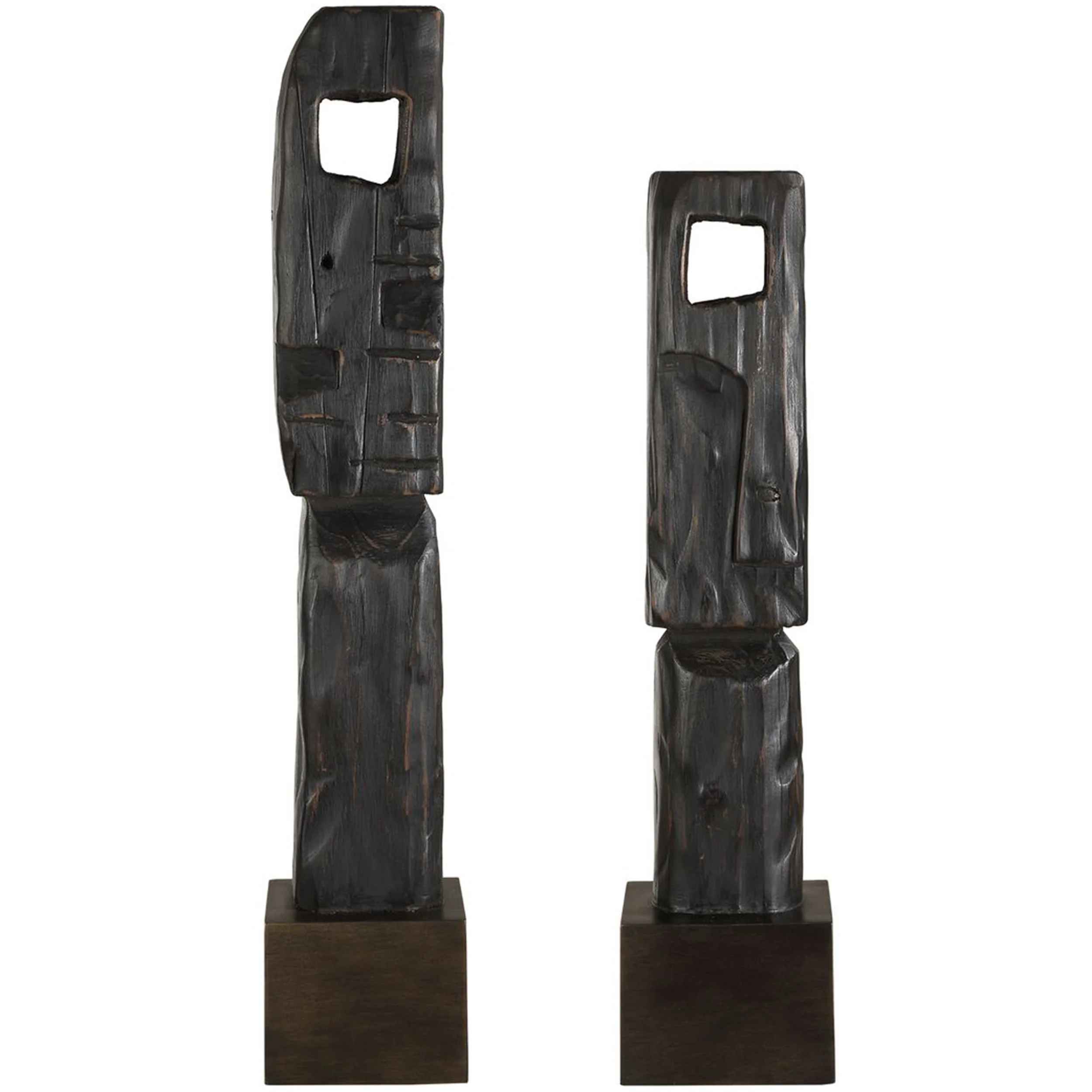 Cipher Totems, Aged Black, Set of 2