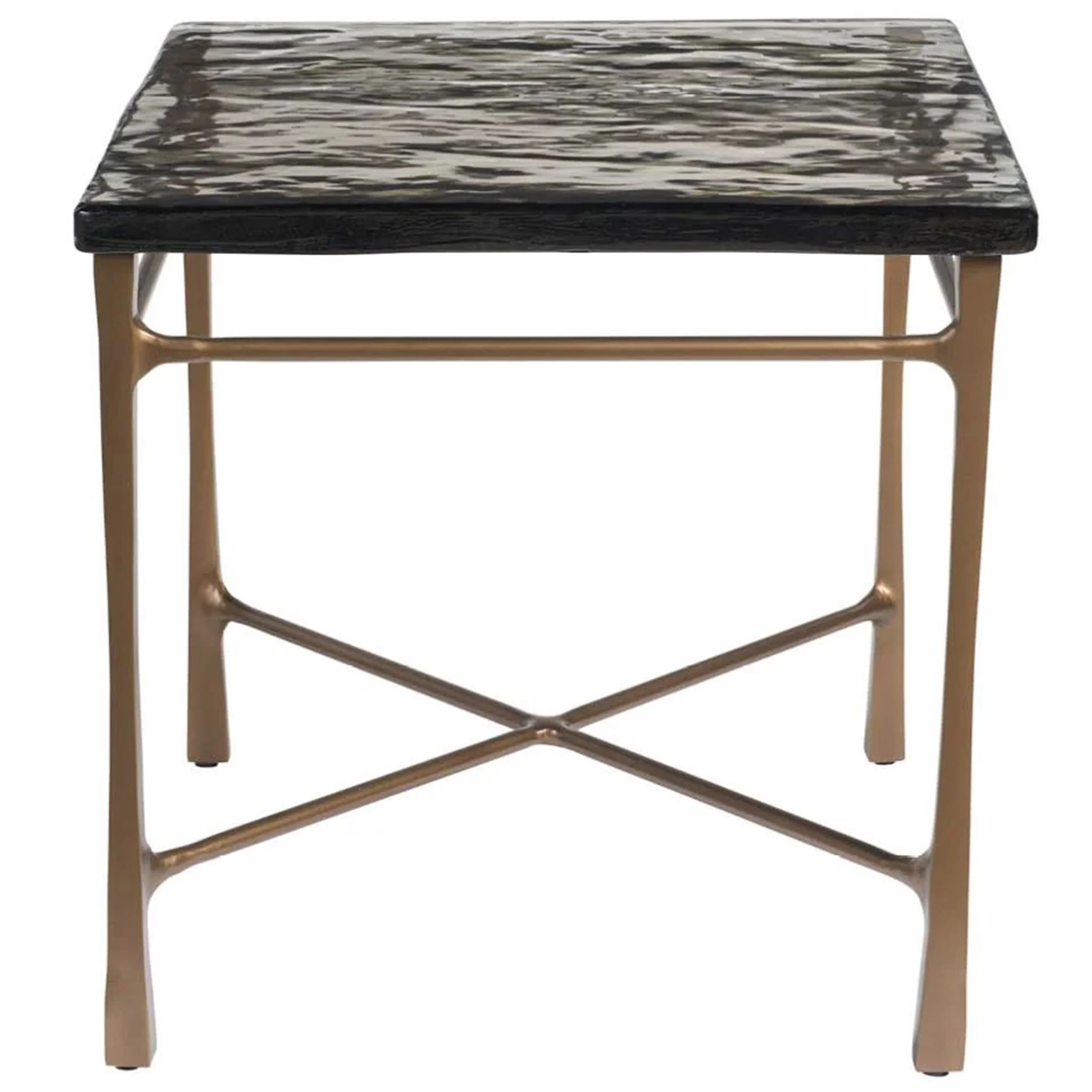 Cirrus End Table, Antique Brass - Image 2