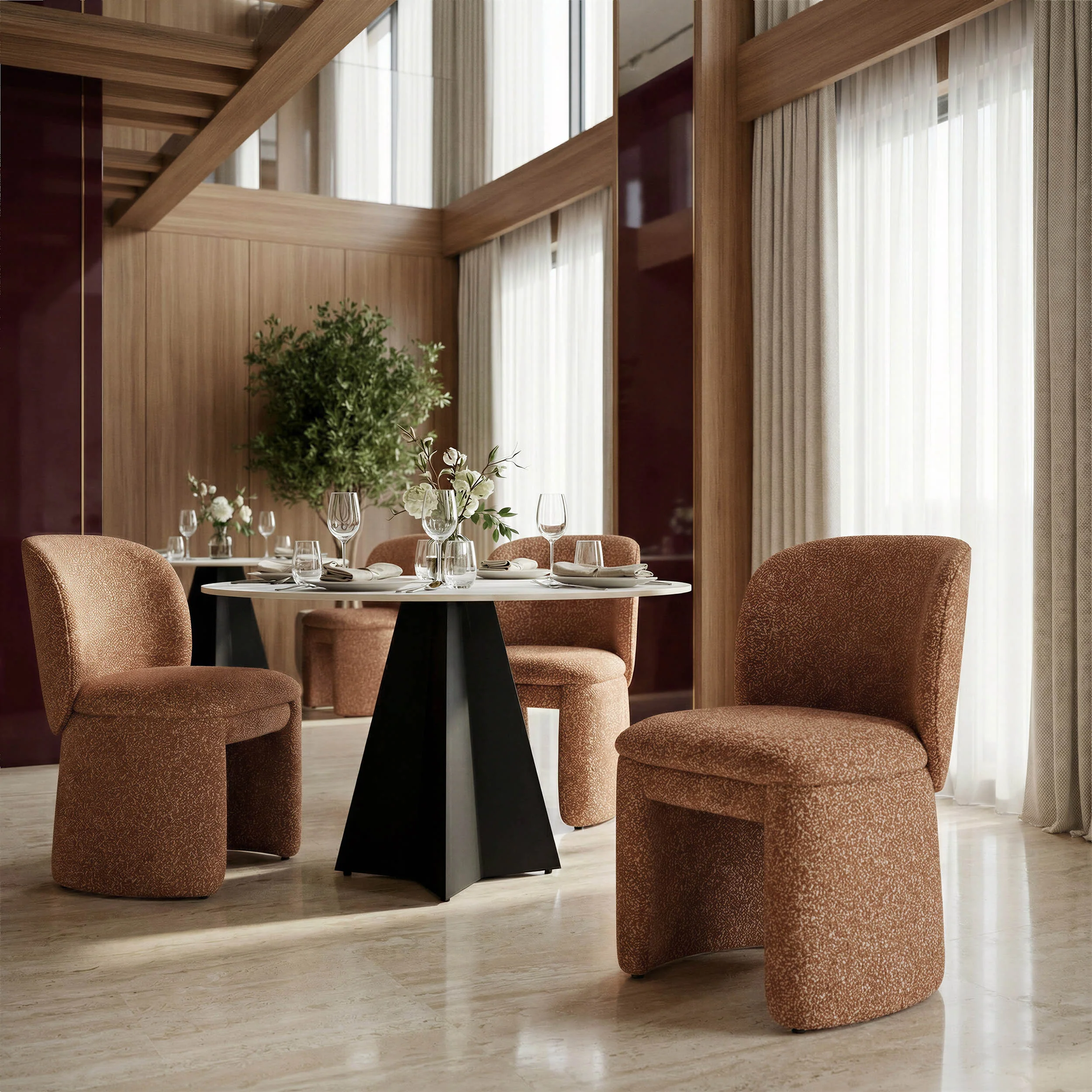 Citrine Dining Chair, Biscuit Brown, Set of 2 - Image 5