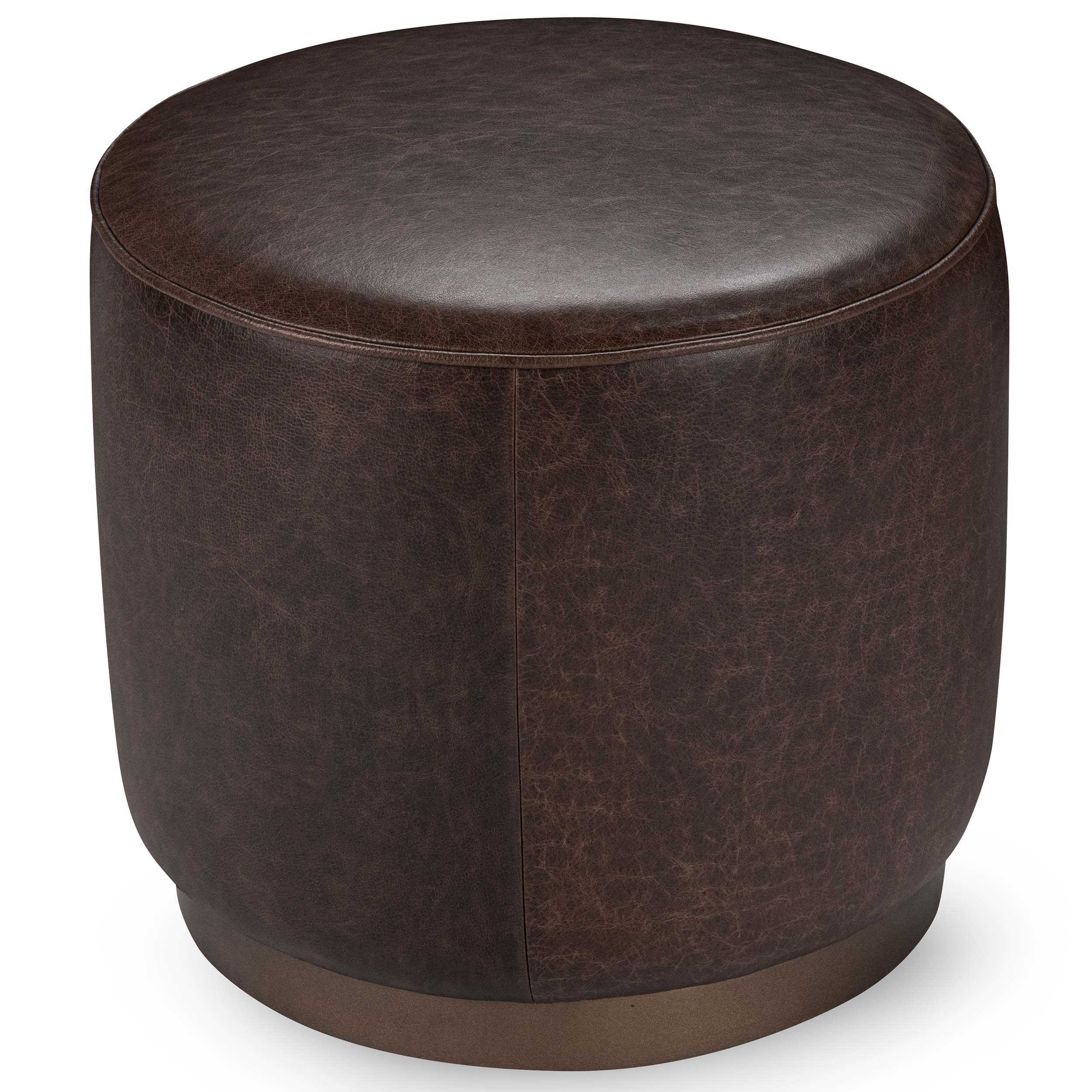 Clair Round Accent Stool, Cocoa Brown - Image 2