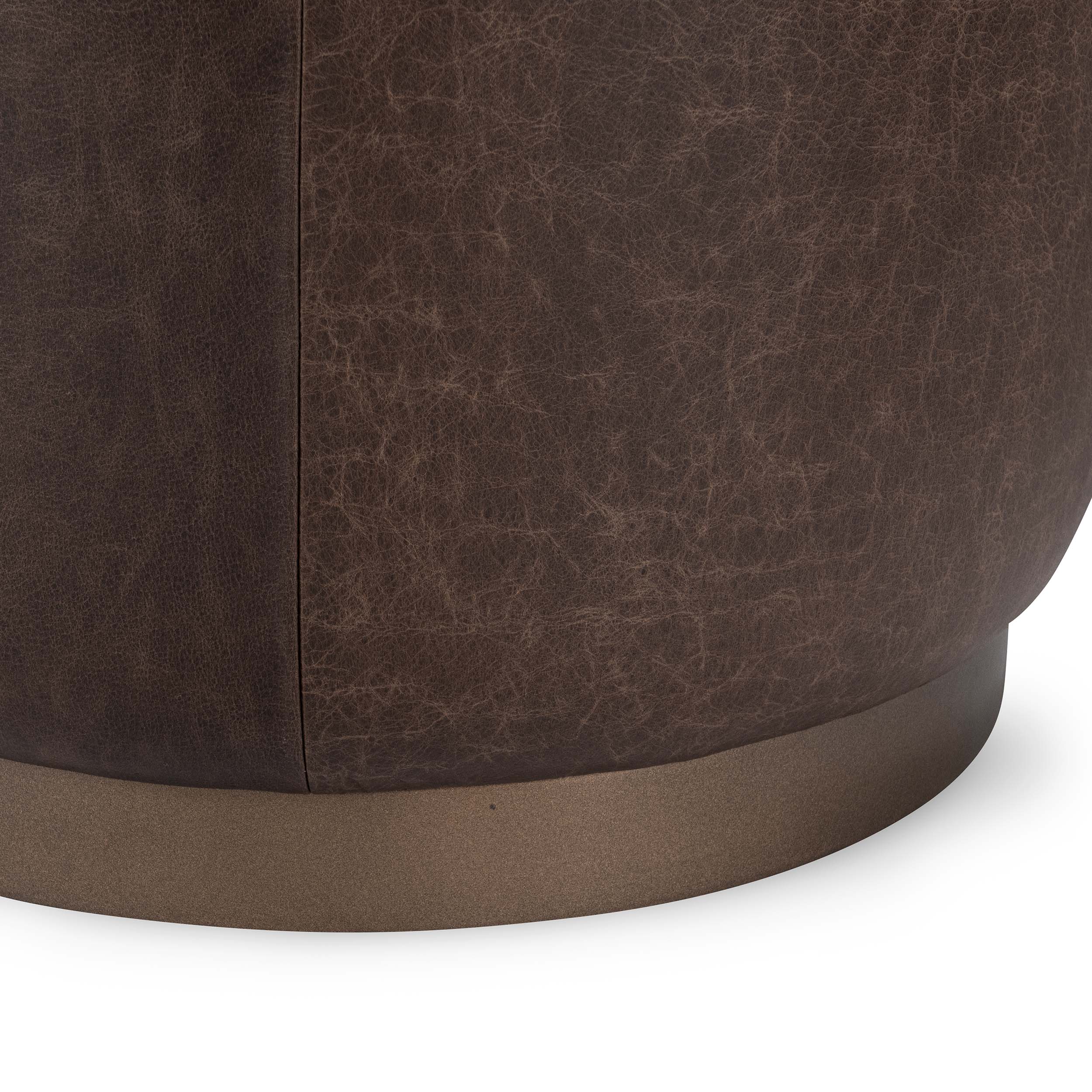 Clair Round Accent Stool, Cocoa Brown - Image 4