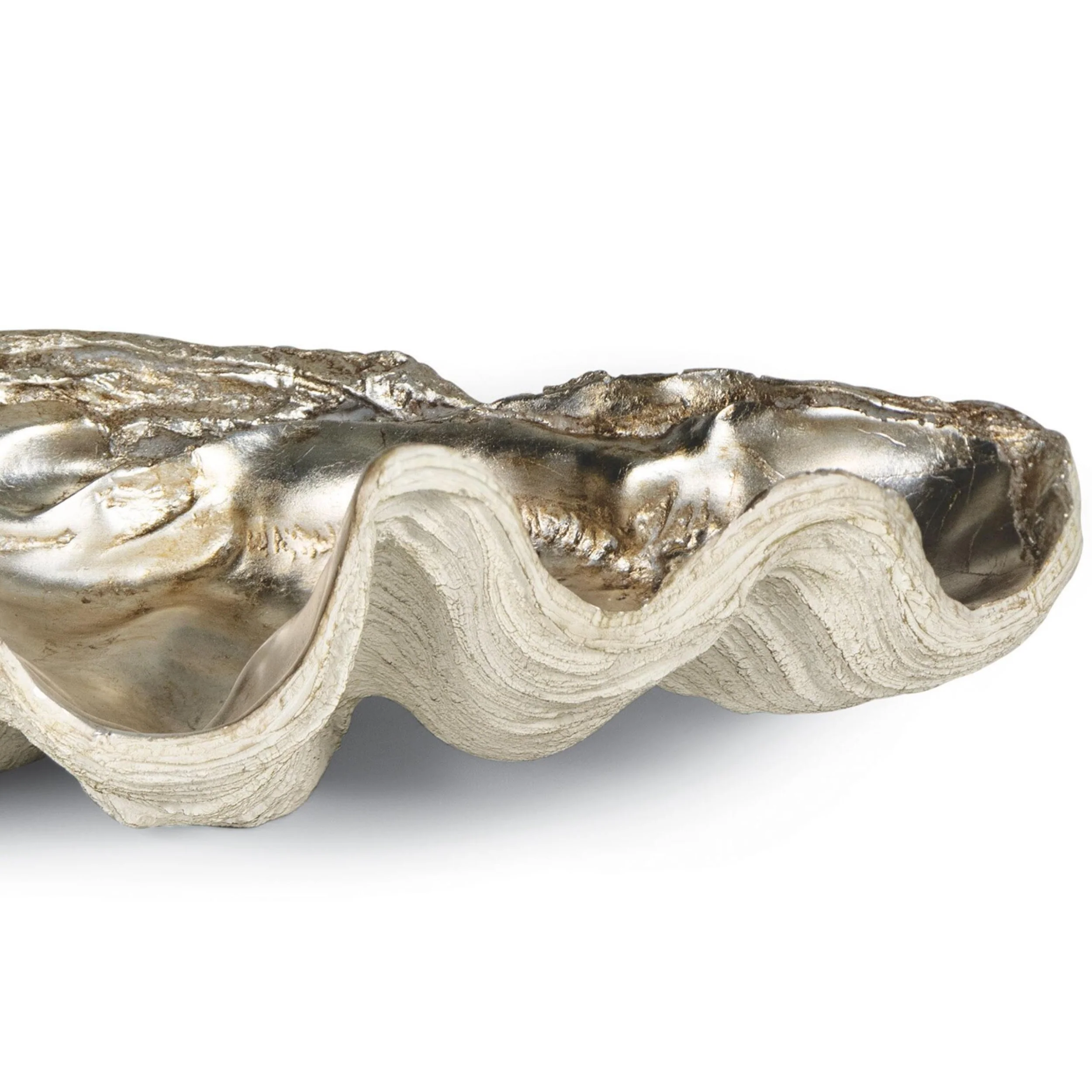 Clam Shell Large Bowl, Ambered Silver Leaf - Image 3