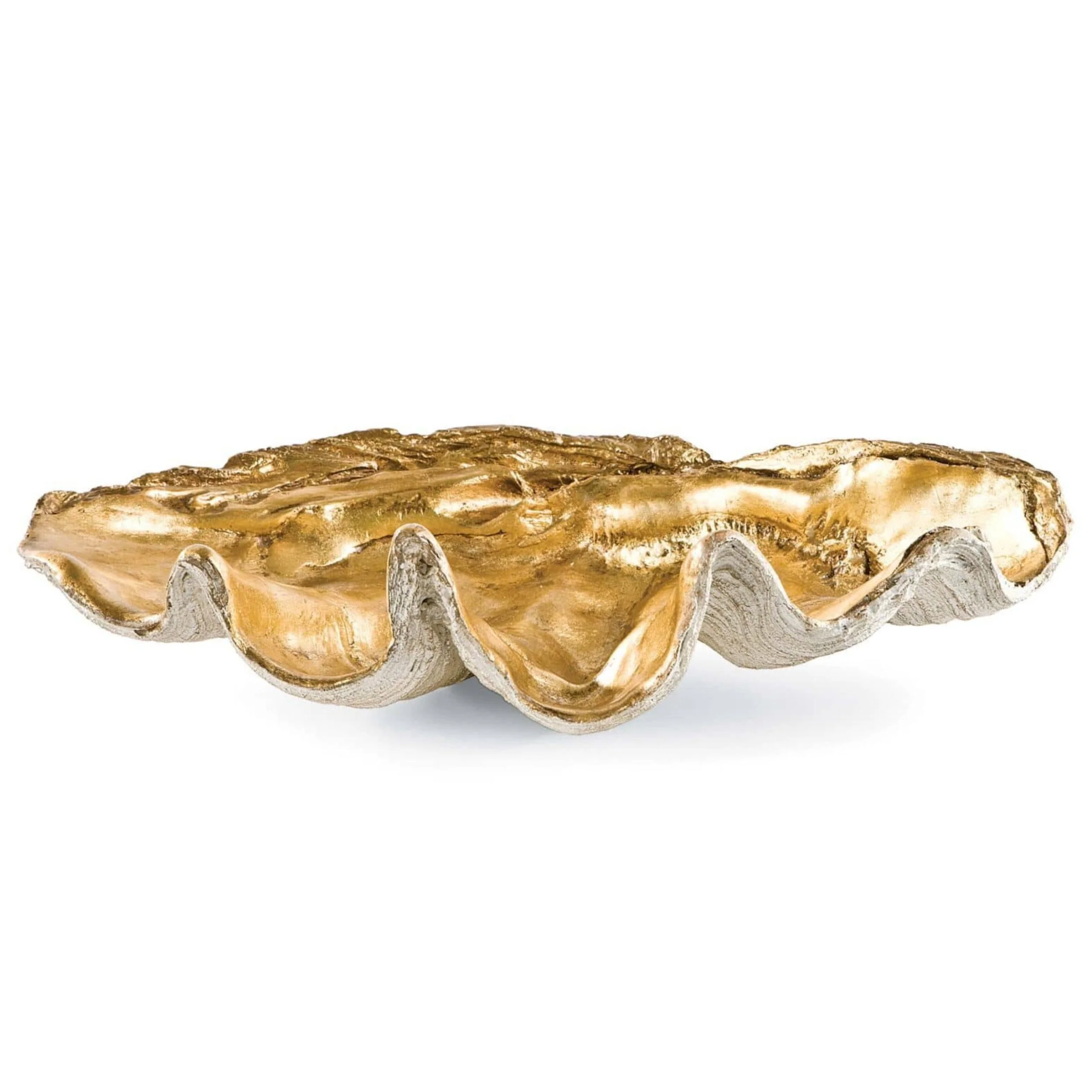 Clam Shell Large Bowl, Gold Leaf