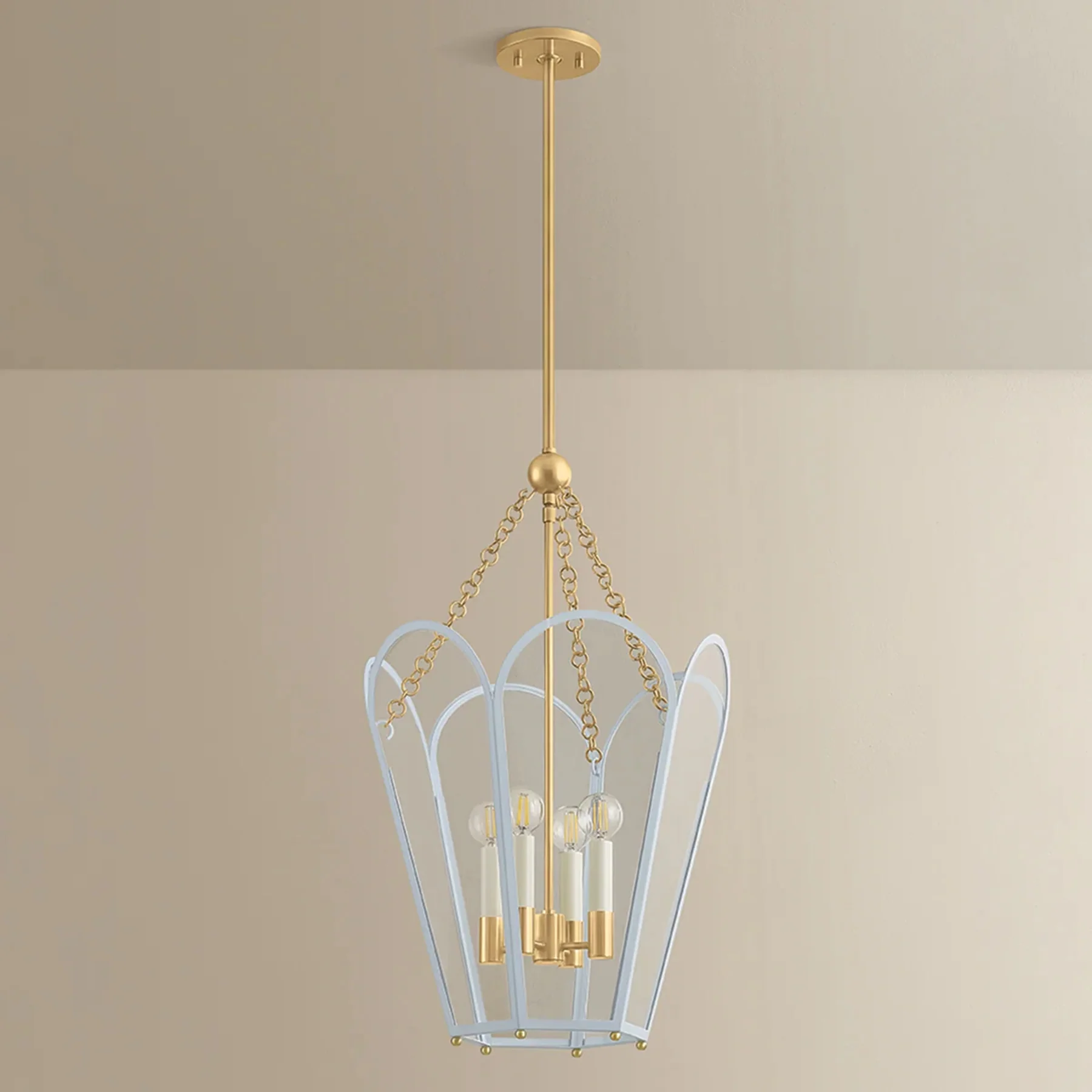Clarisse Lantern, Aged Brass/Soft Arctic Blue - Image 5