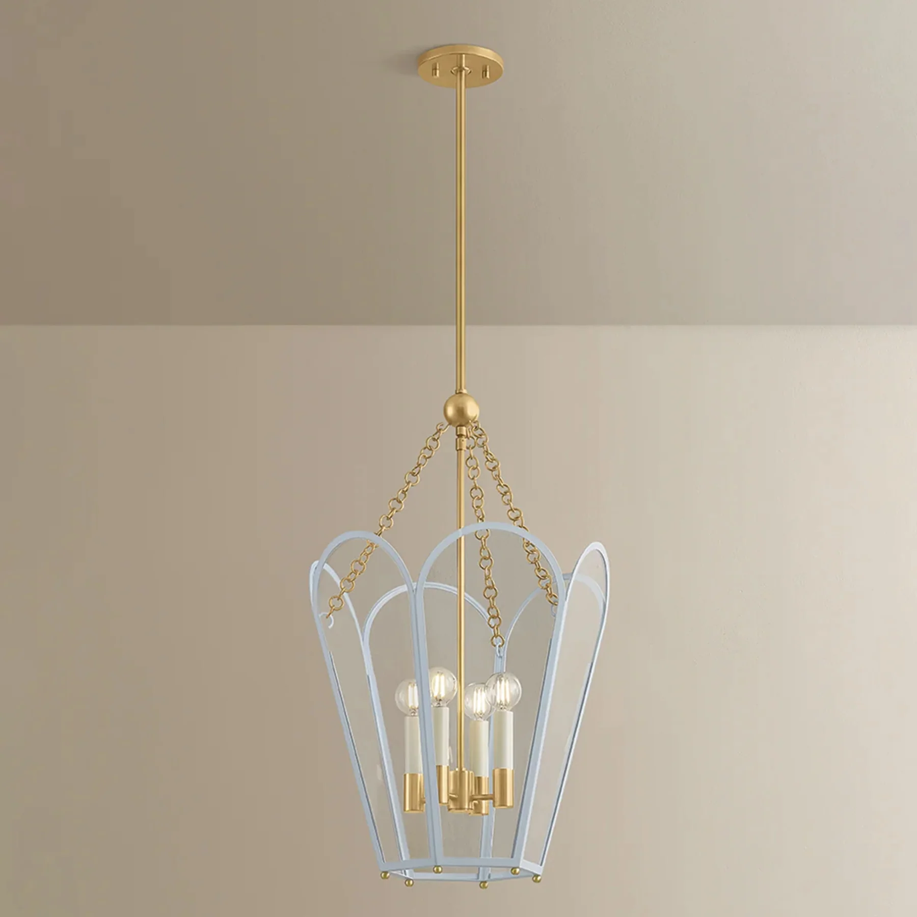 Clarisse Lantern, Aged Brass/Soft Arctic Blue - Image 6