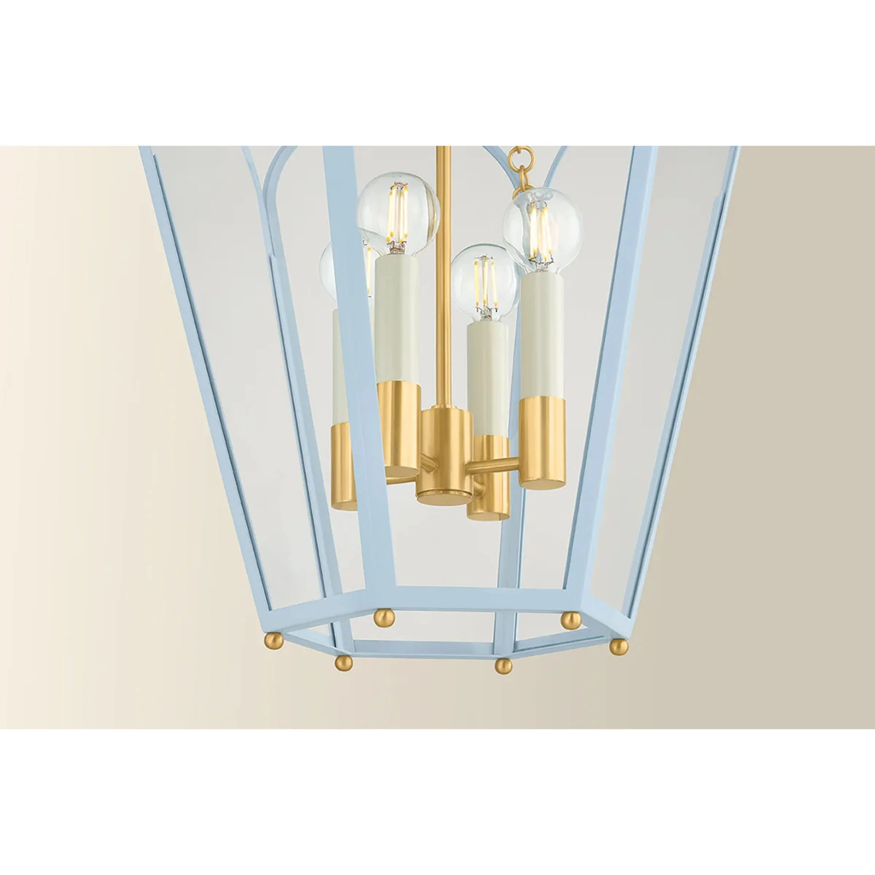 Clarisse Lantern, Aged Brass/Soft Arctic Blue - Image 7
