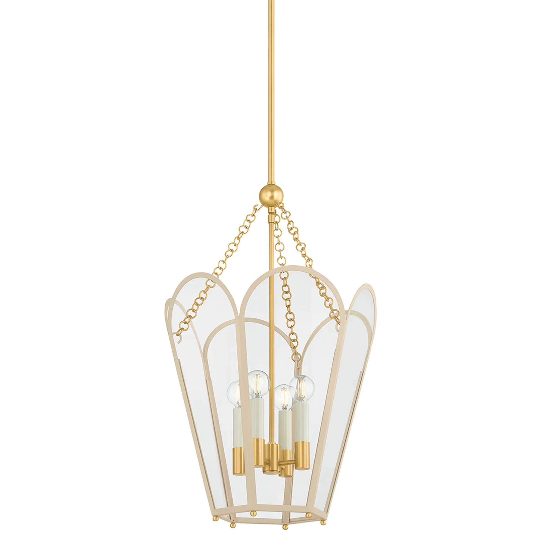 Clarisse Lantern, Aged Brass/Soft Bisque - Image 2