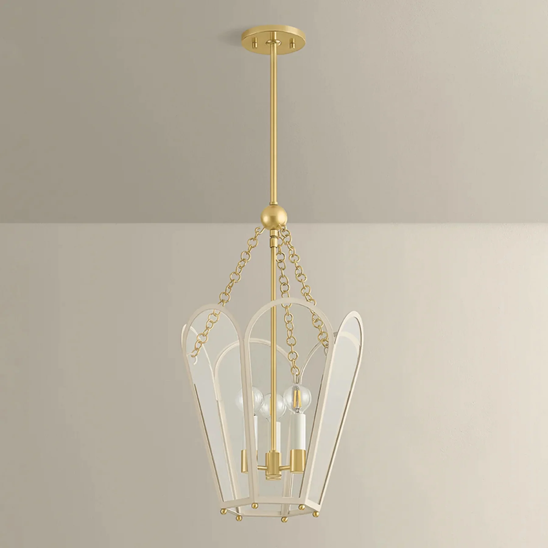 Clarisse Lantern, Aged Brass/Soft Bisque - Image 3