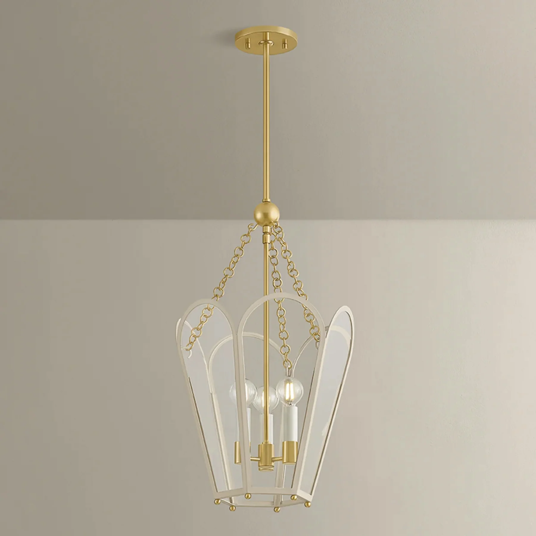 Clarisse Lantern, Aged Brass/Soft Bisque - Image 4