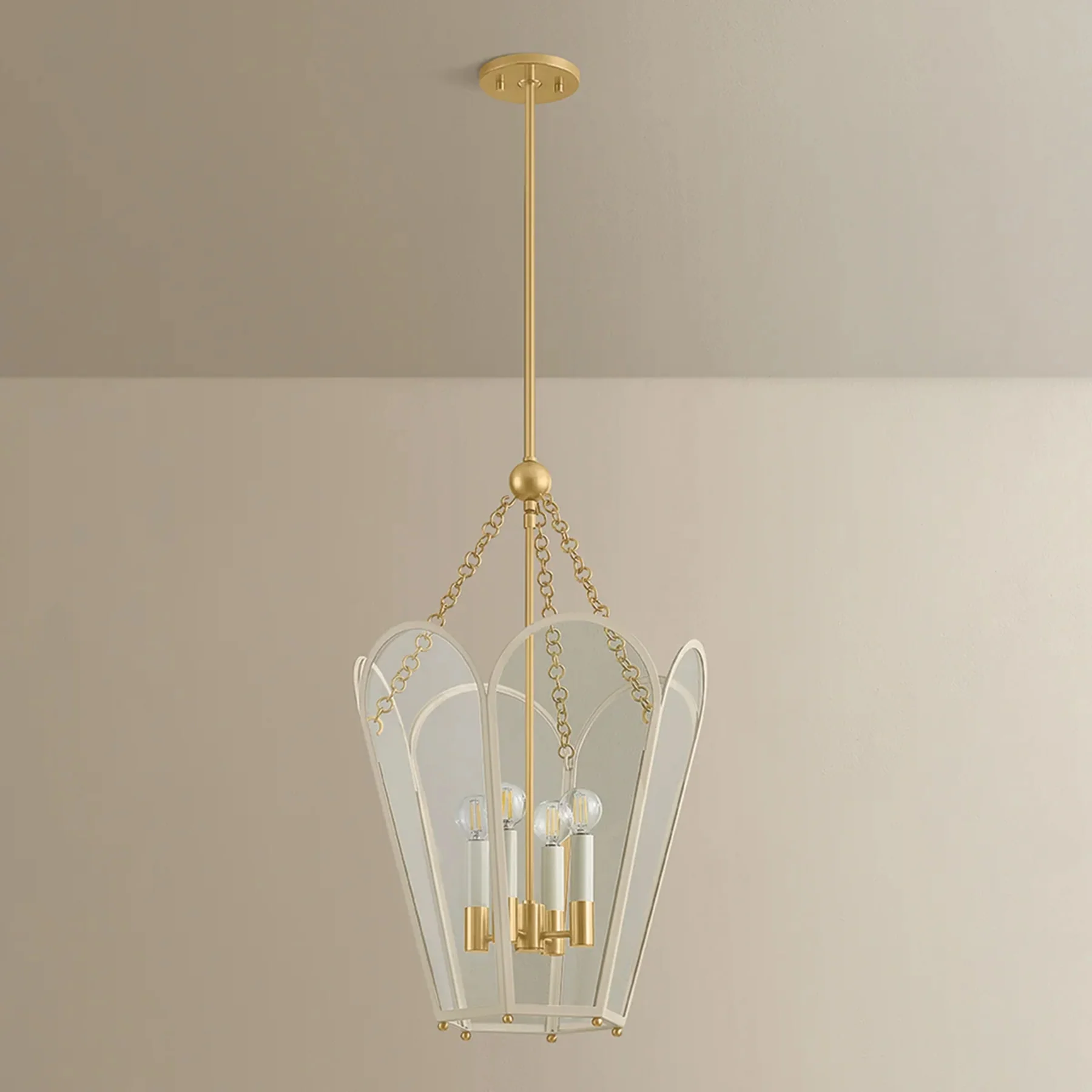Clarisse Lantern, Aged Brass/Soft Bisque - Image 5