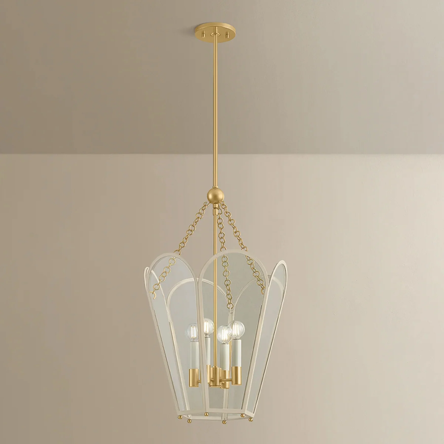 Clarisse Lantern, Aged Brass/Soft Bisque - Image 6