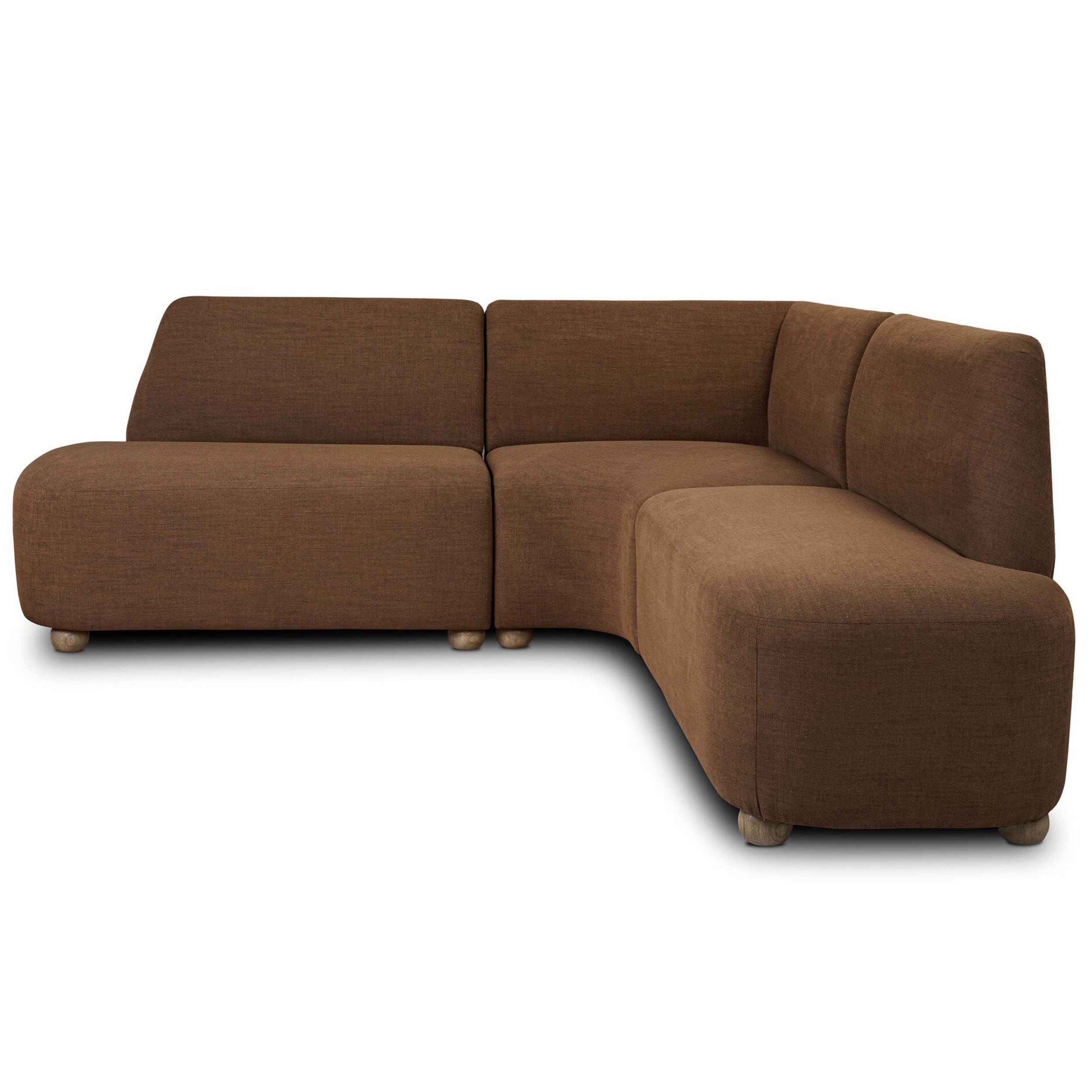 Clemence L-Shape Dining Banquette, Nomad Mushroom by Four Hands - Image 2