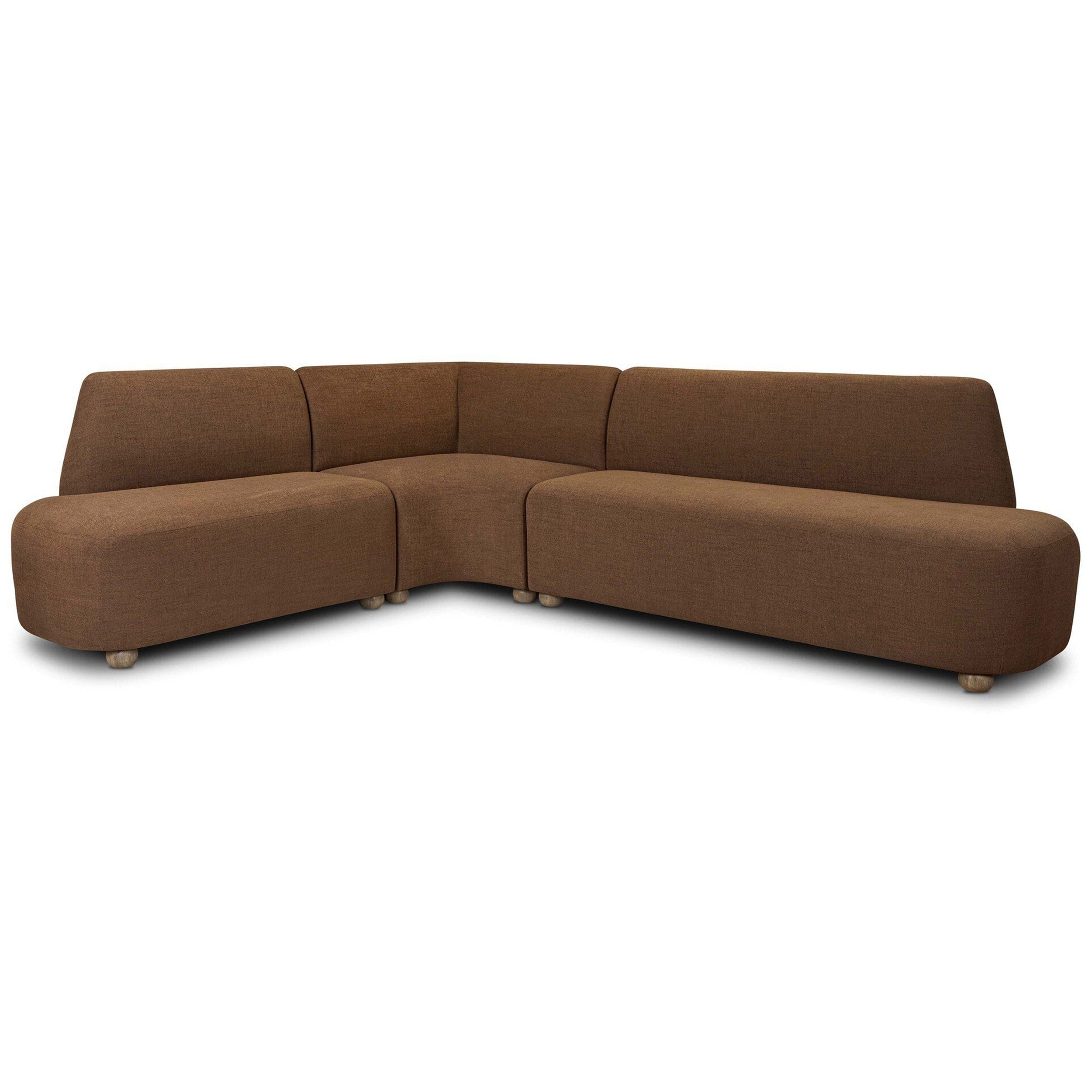 Clemence L-Shape Dining Banquette, Nomad Mushroom by Four Hands - Image 9