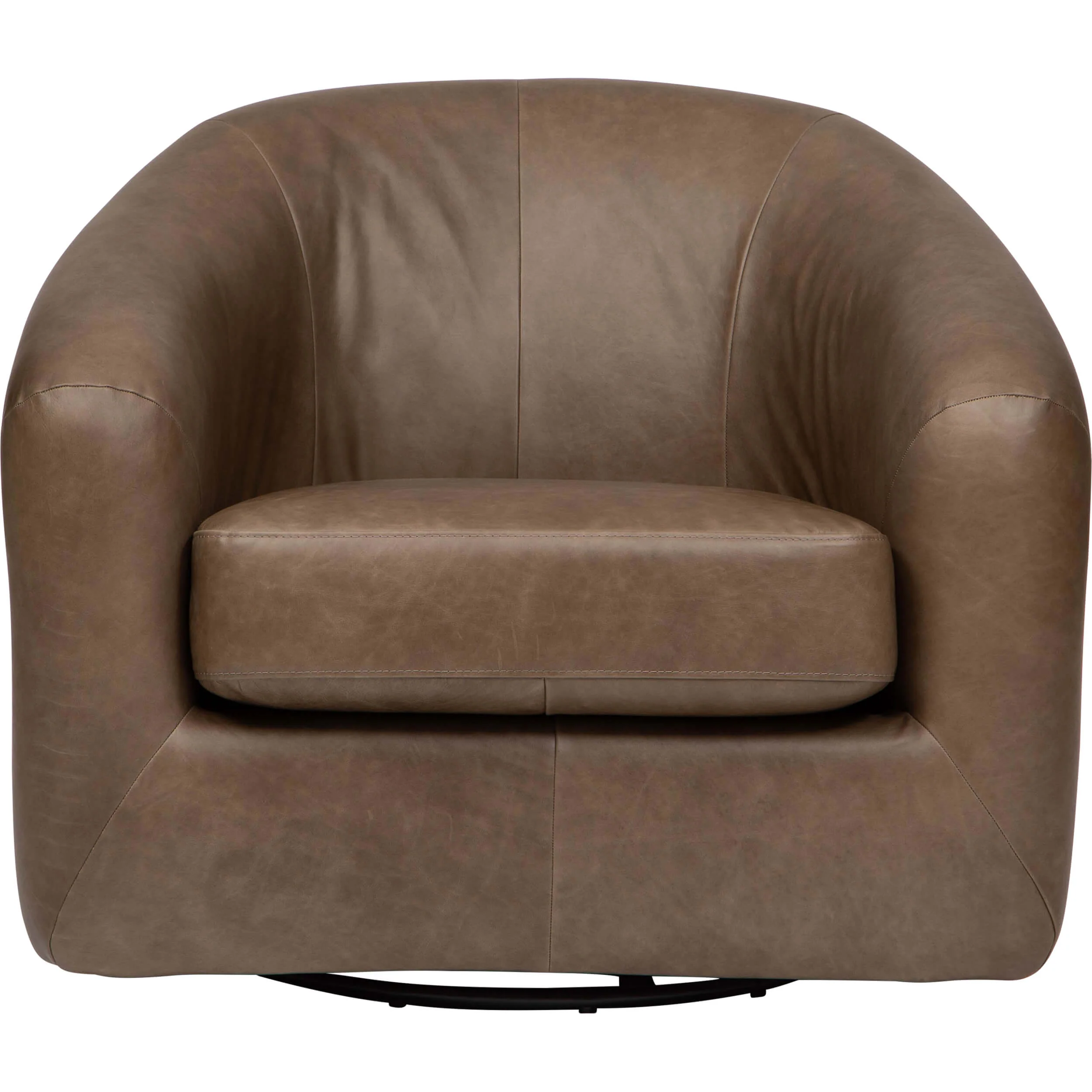 Clemente Leather Swivel Chair, Concord Pewter by Becki Owens - Image 2