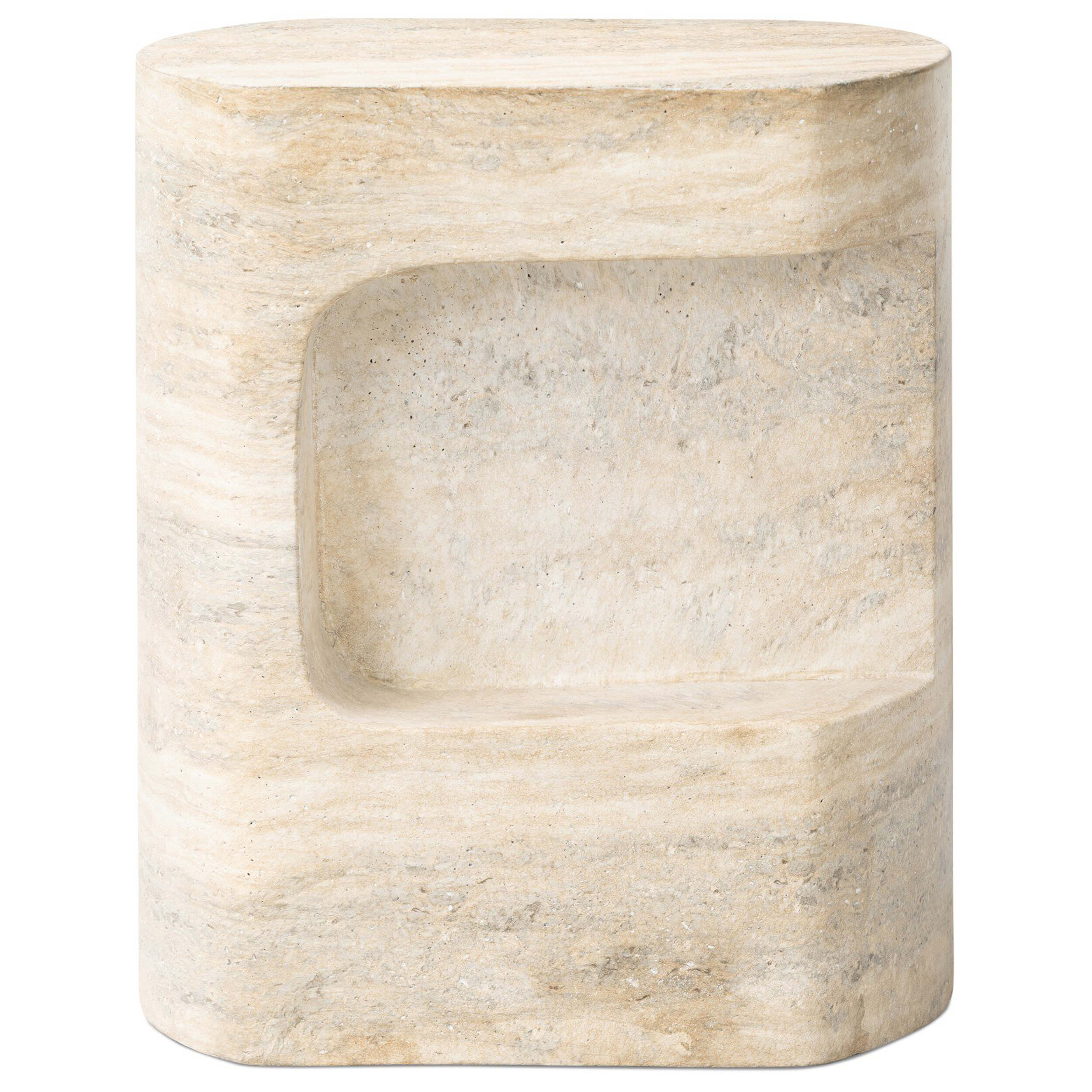 Clementine End Table, Textured Sandy Grey by Four Hands - Image 2