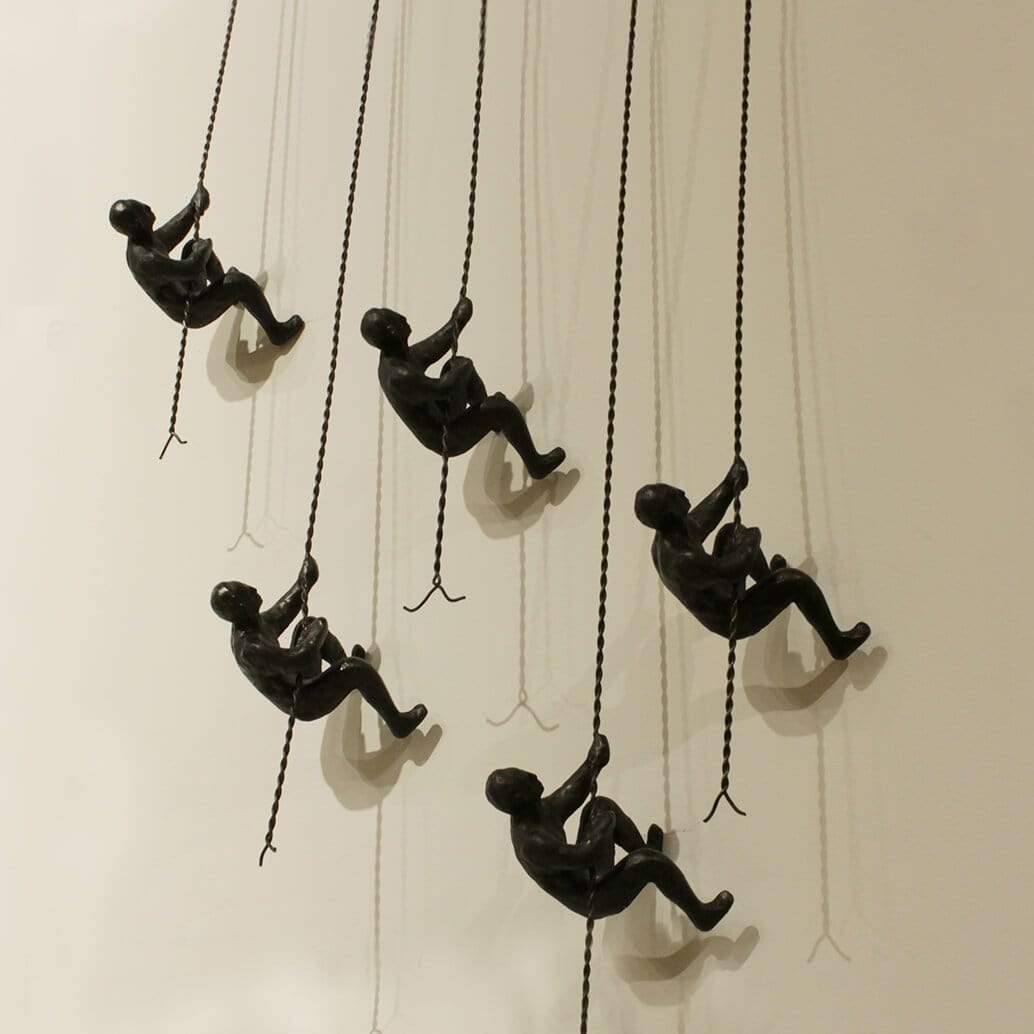 Climbing Man, Wall Mounted, Bronze - Image 3