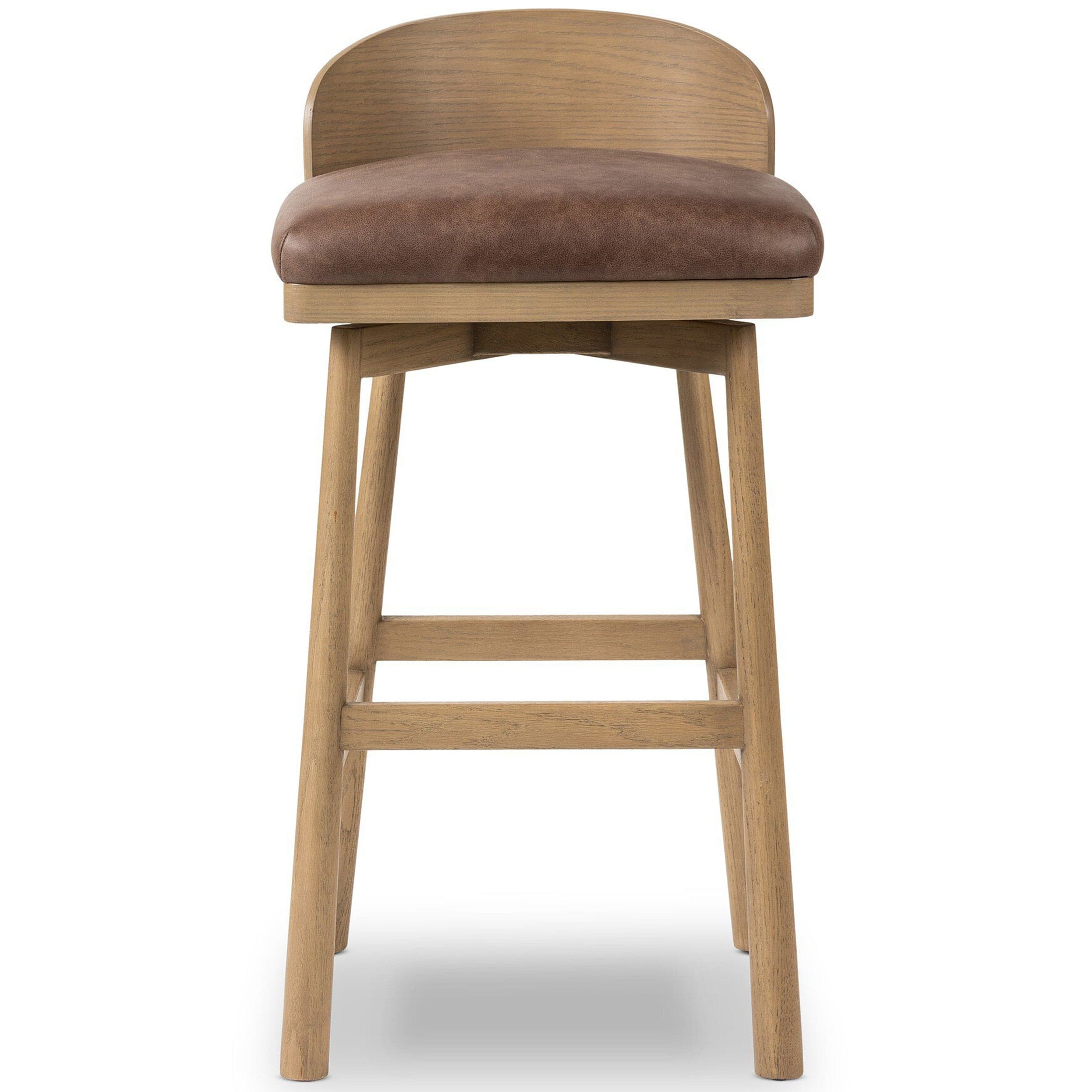 Cloris Leather Swivel Bar & Counter Stool, Palermo Cigar By Four Hands - Image 9