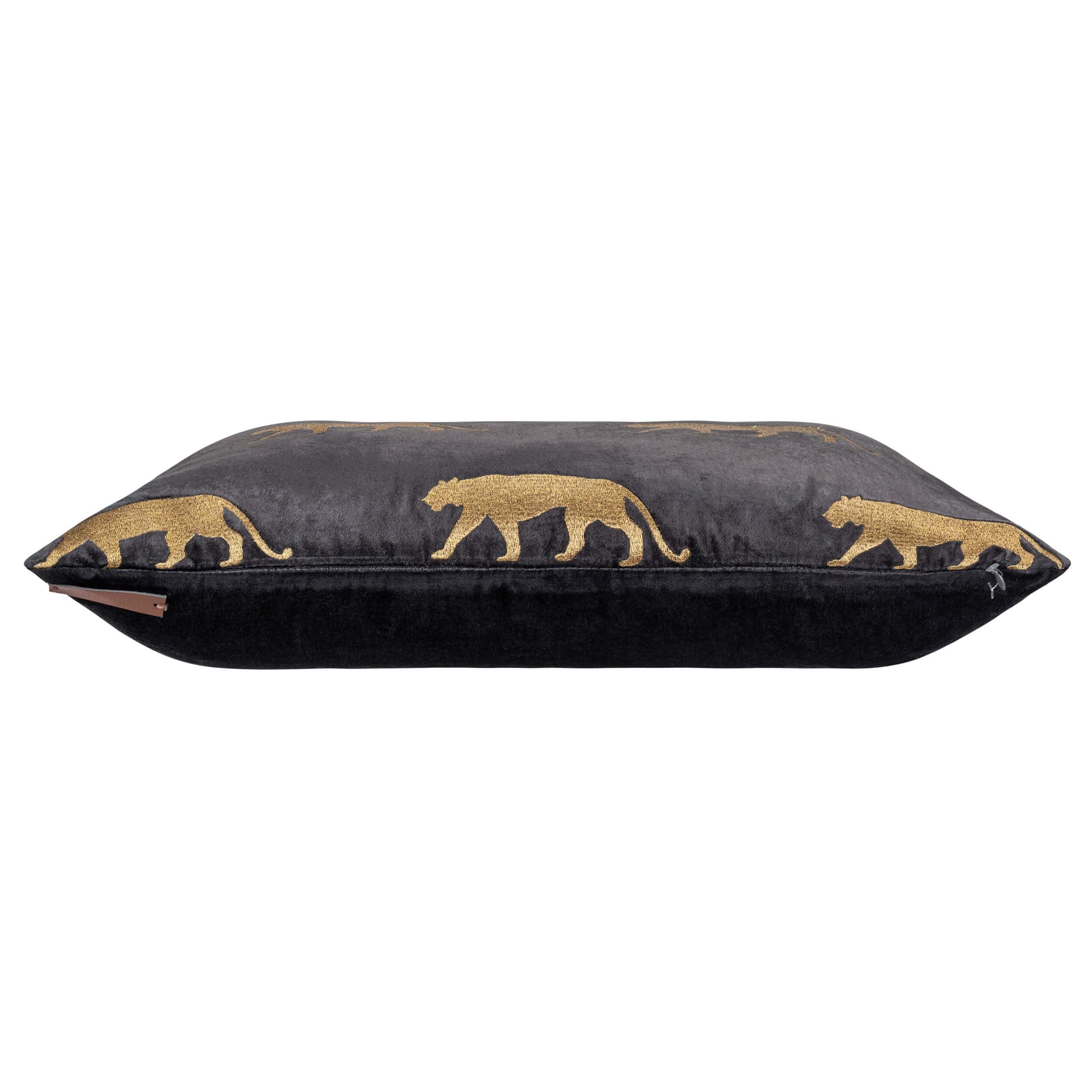 Cloud 9 Rica Embroidered Pillow, Black/Gold - Image 2
