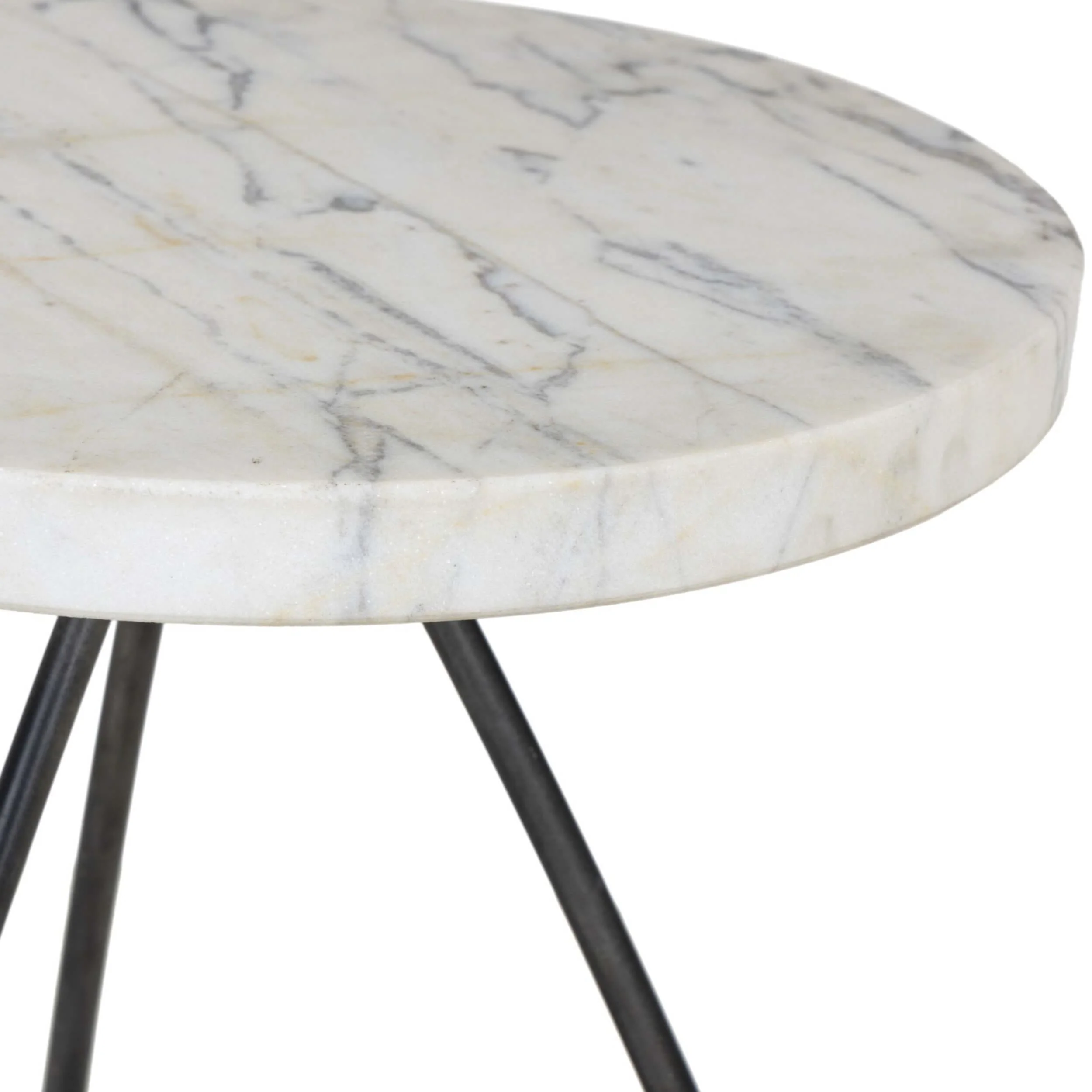 Clove End Table, Veined White Marble by Four Hands - Image 4