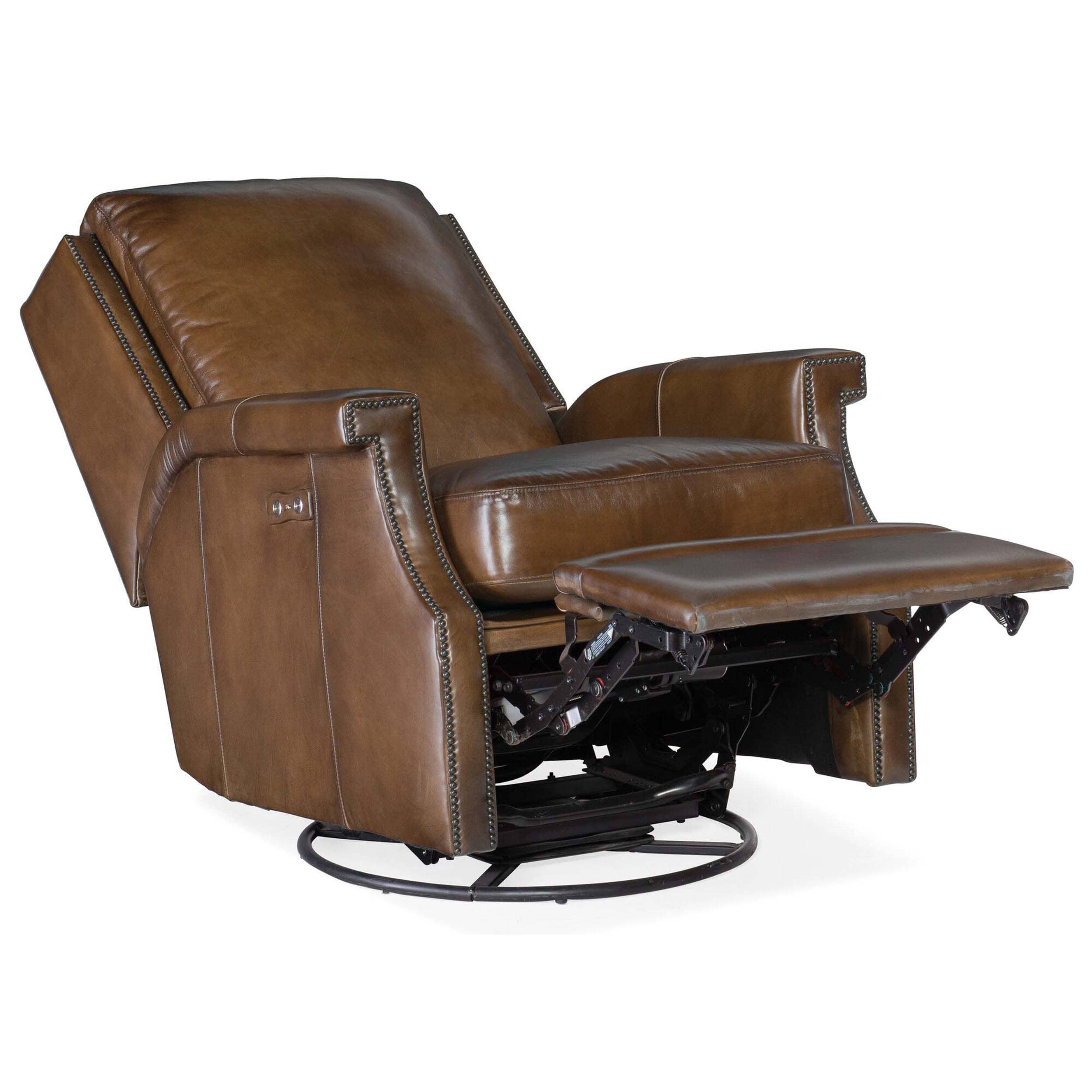 Collin Leather Power Swivel Glider Recliner, Checkmate Pawn - Image 4