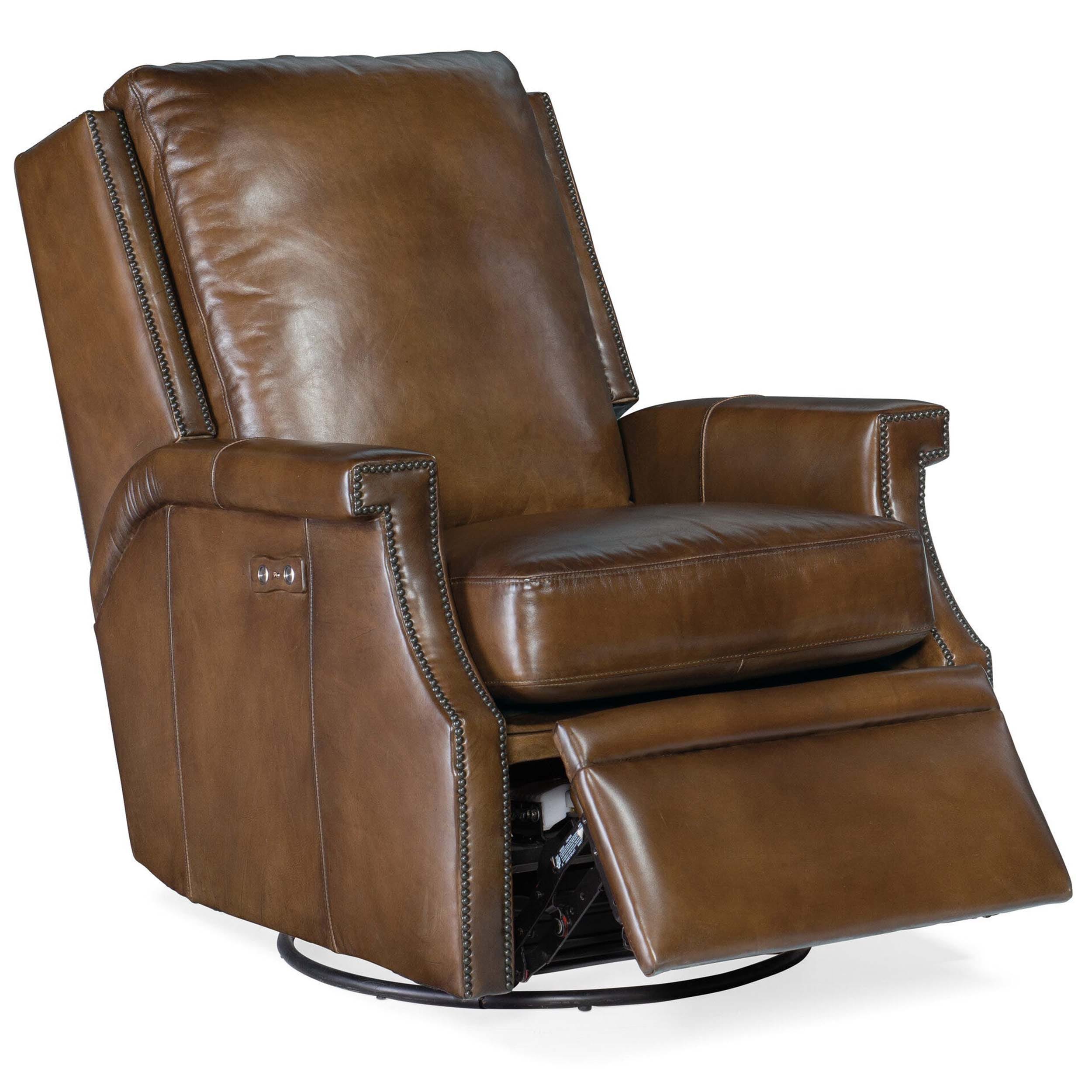 Collin Leather Power Swivel Glider Recliner, Checkmate Pawn - Image 5