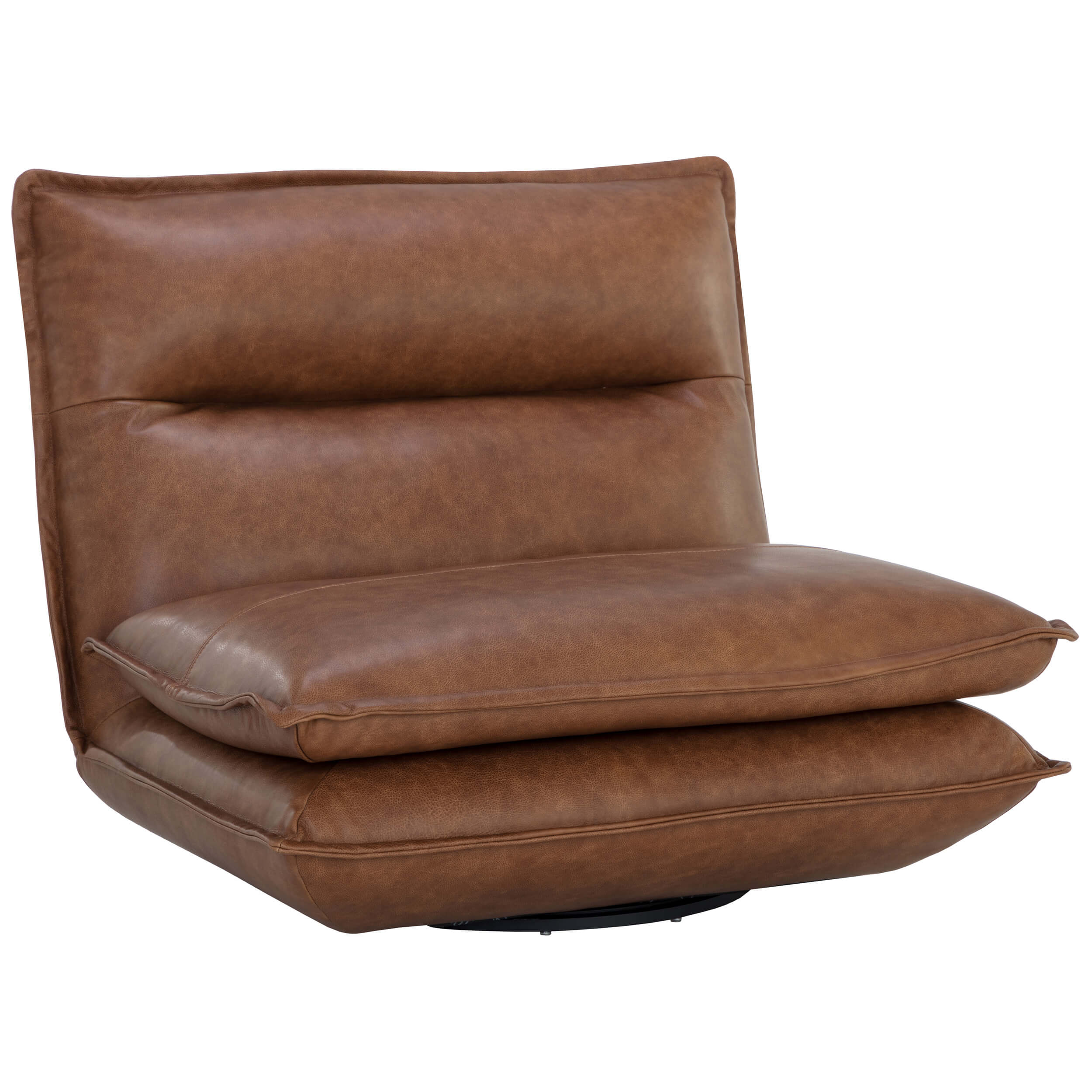 Colson Leather Swivel Chair, Cognac