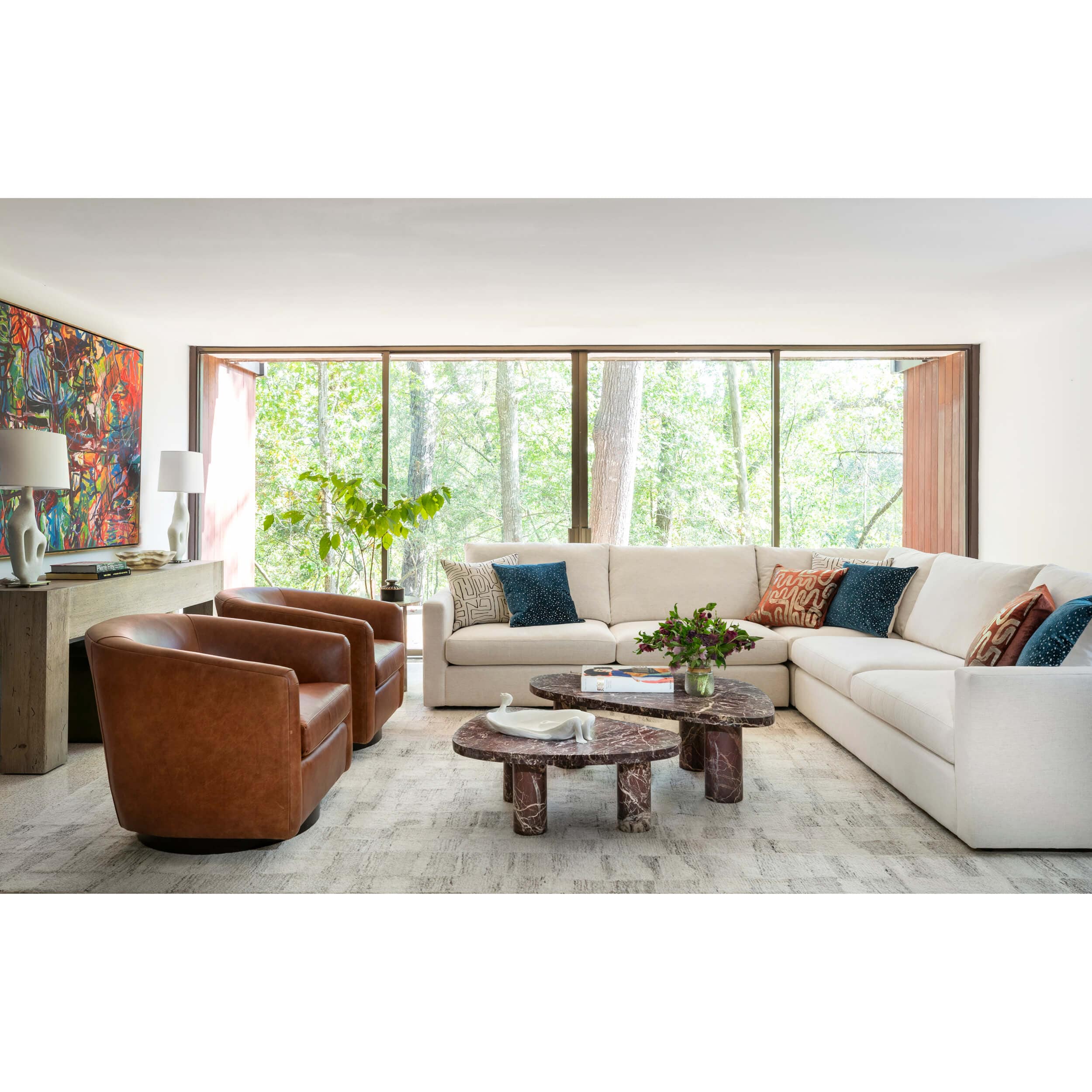 Coltrane Leather Swivel Chair, Laguna Cognac - Image 5