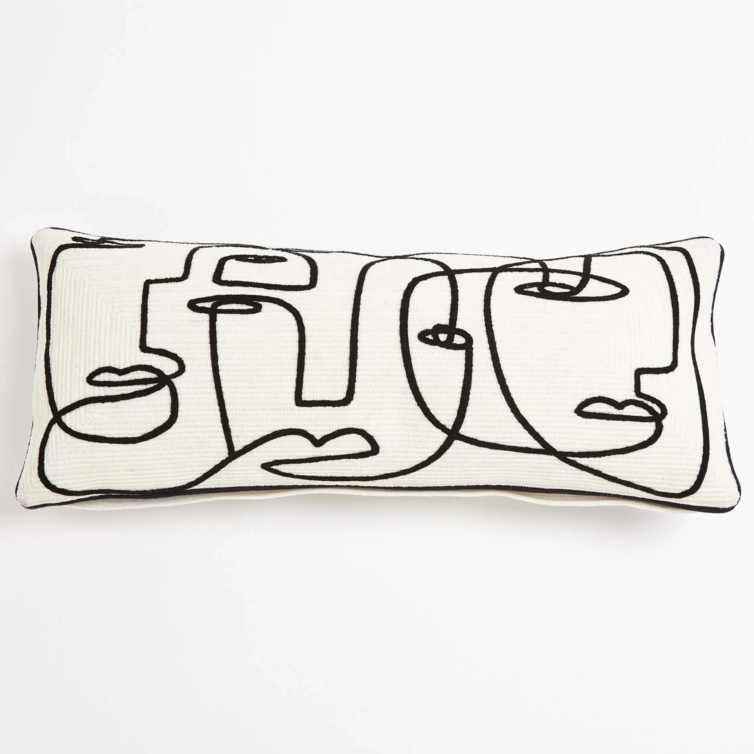 Congregation Lumbar Pillow, Black/White