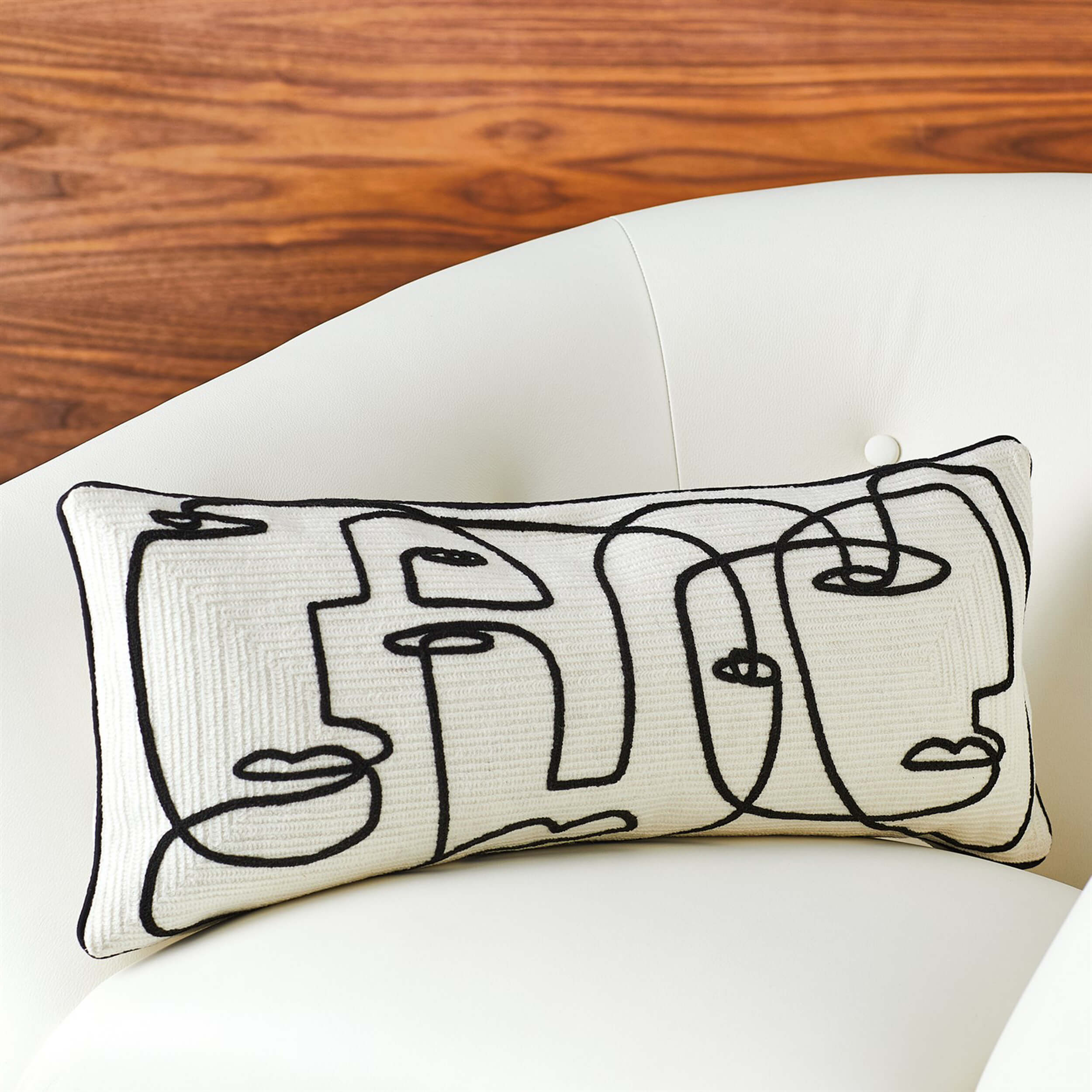 Congregation Lumbar Pillow, Black/White - Image 3