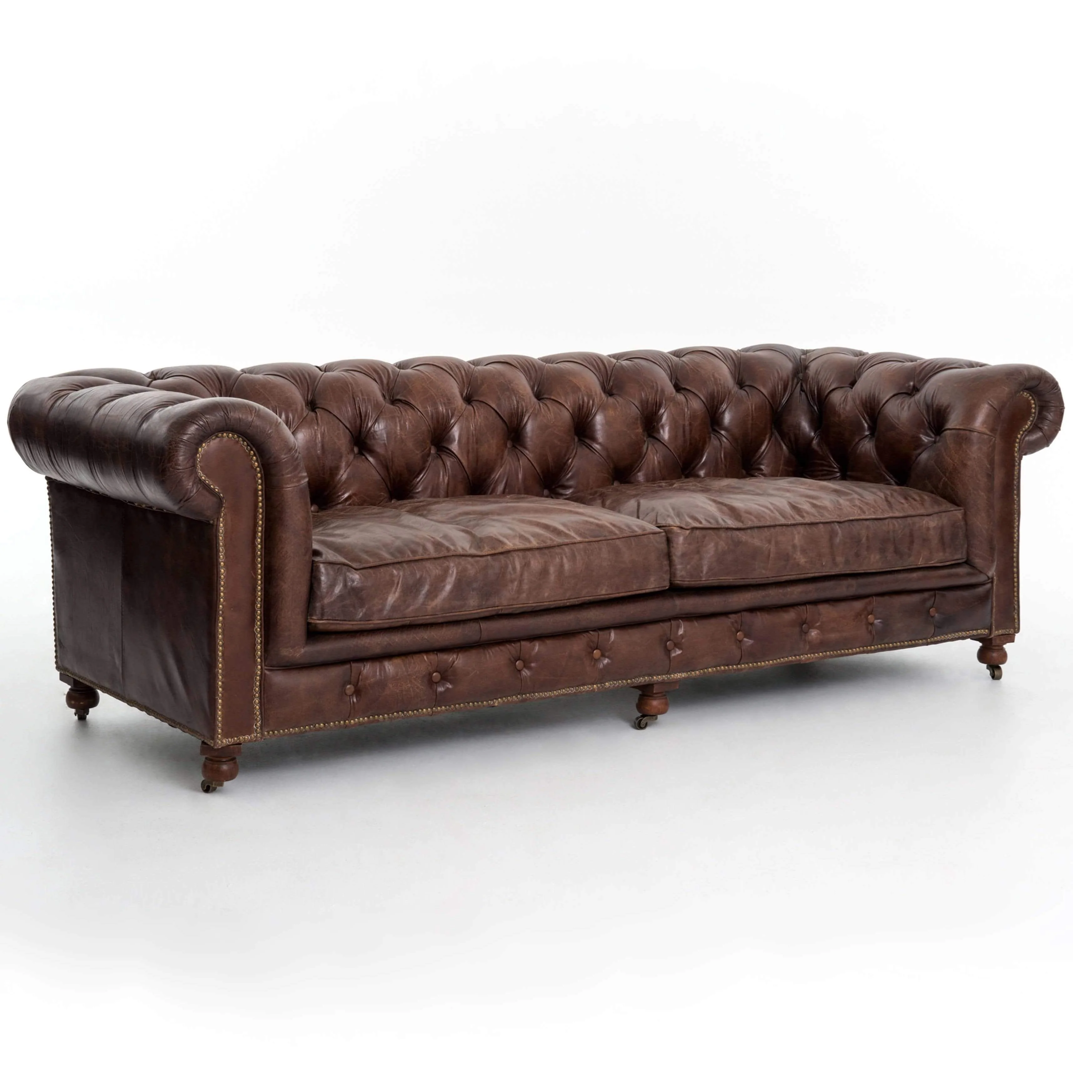Conrad Leather Sofa, Vintage Cigar by Four Hands - Image 2