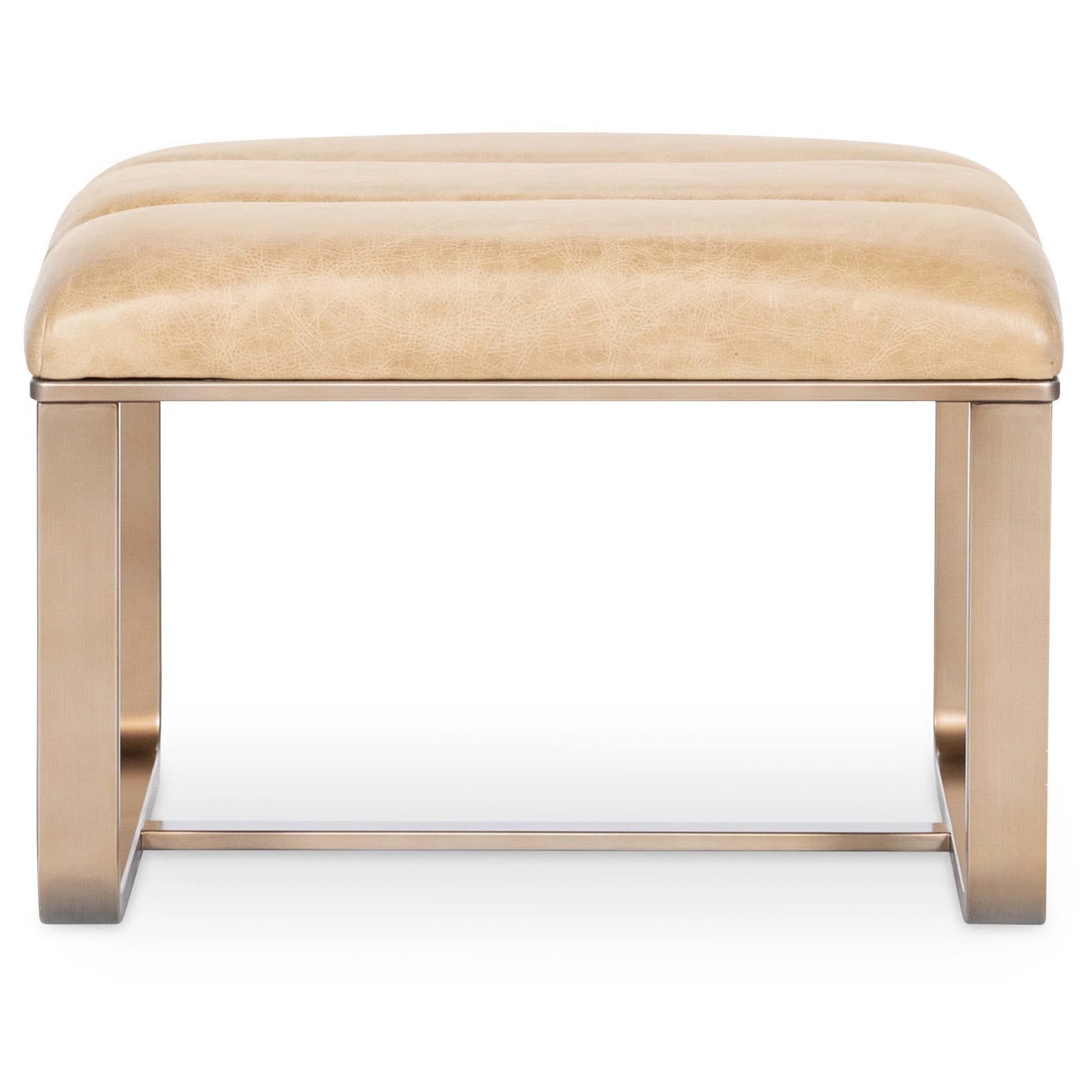 Cooper Leather Ottoman, Firenze Ghiaia - Image 2
