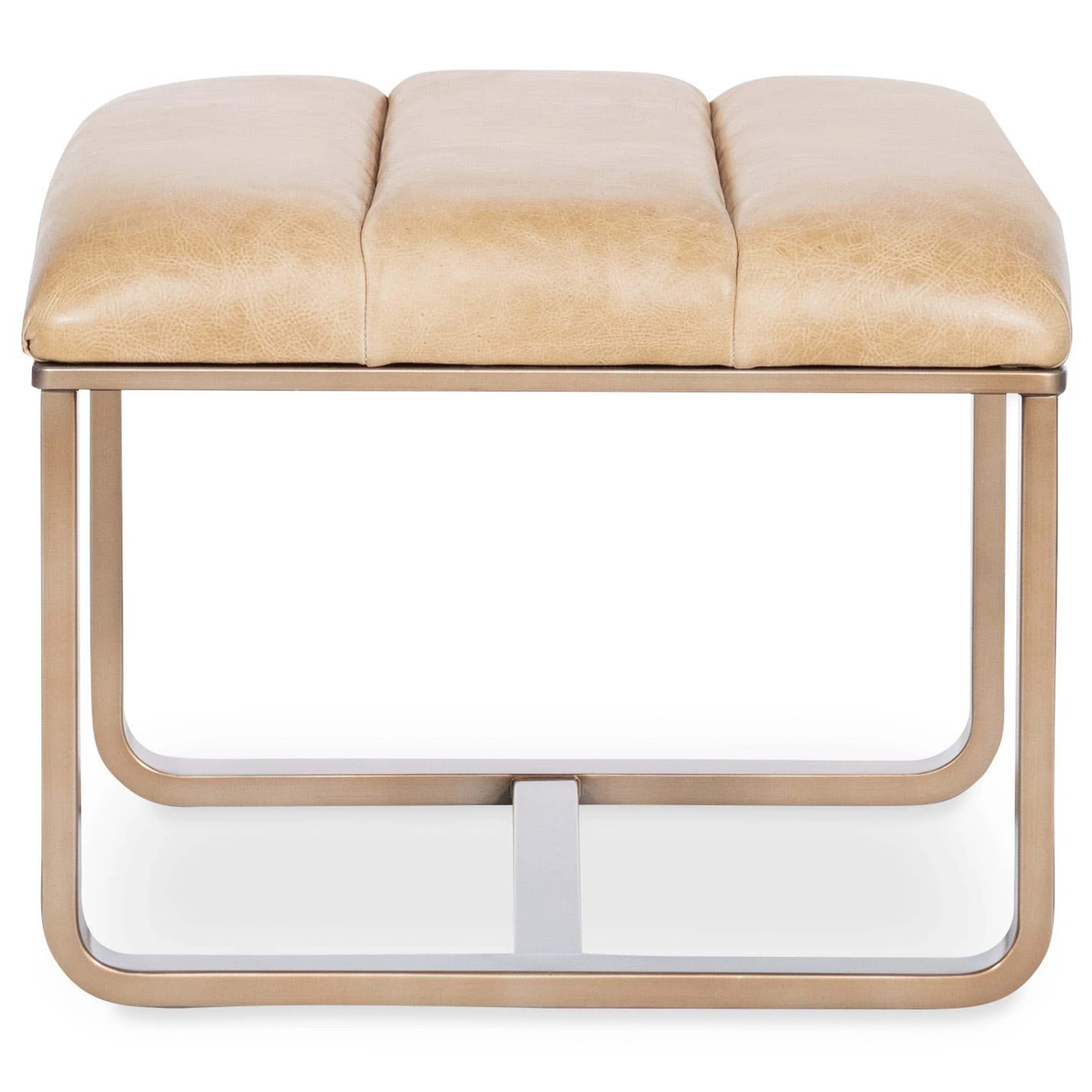 Cooper Leather Ottoman, Firenze Ghiaia - Image 3
