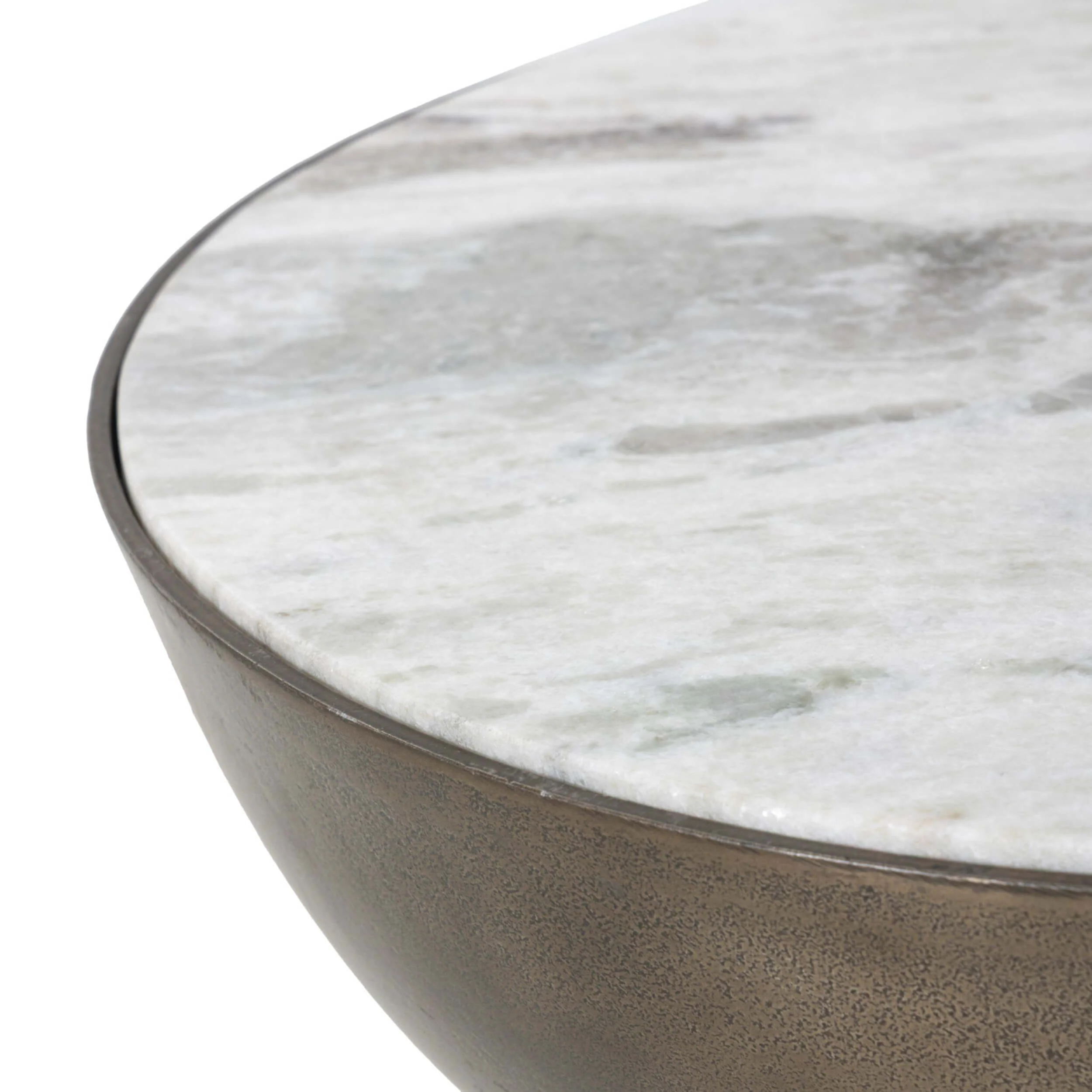 Corbett End Table, Creamy Taupe/Aged Bronze by Four Hands - Image 3