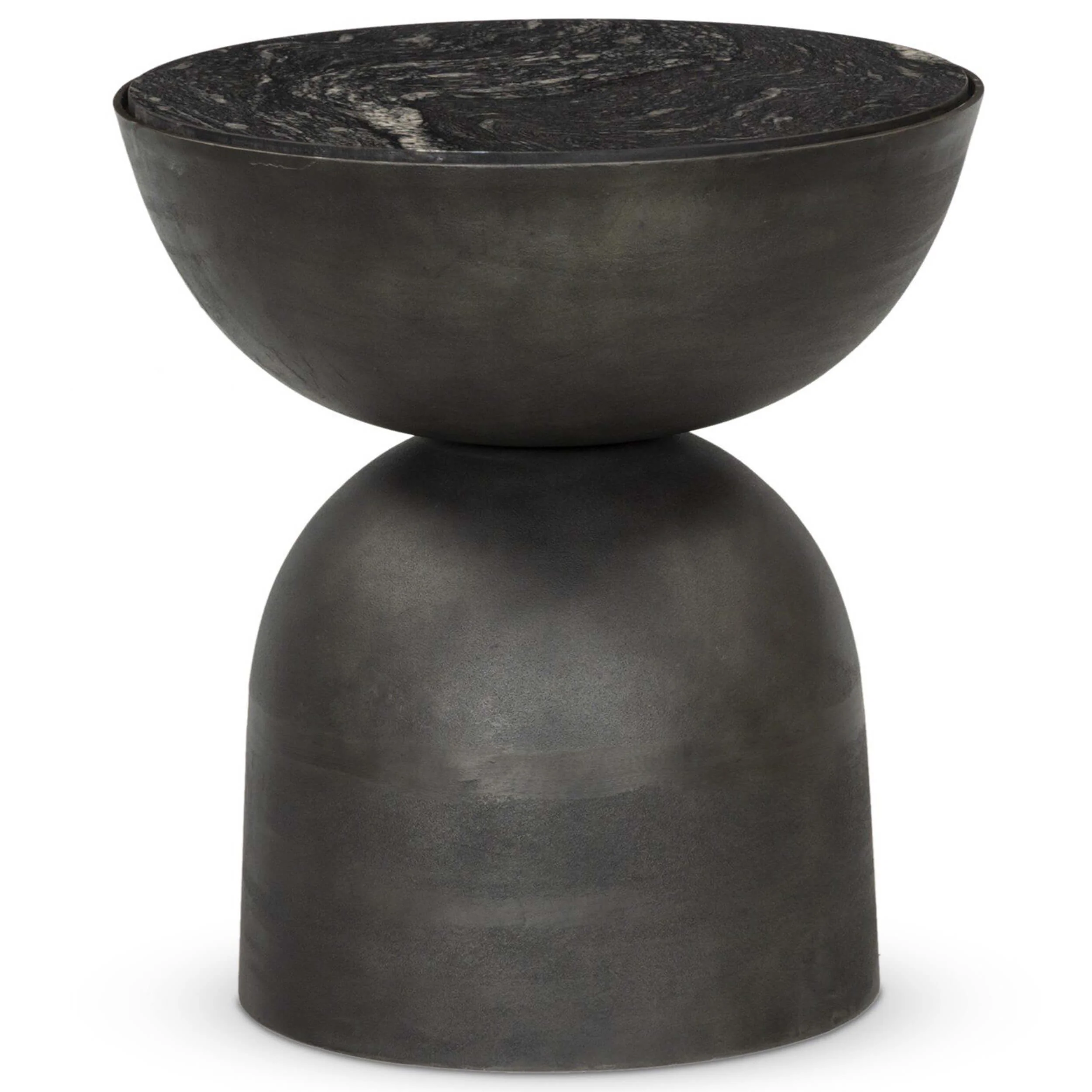 Corbett End Table, Polished Black Marble by Four Hands