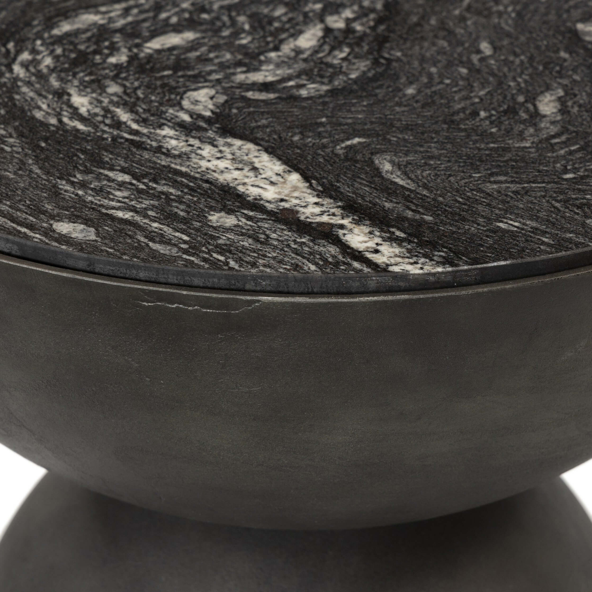 Corbett End Table, Polished Black Marble by Four Hands - Image 3