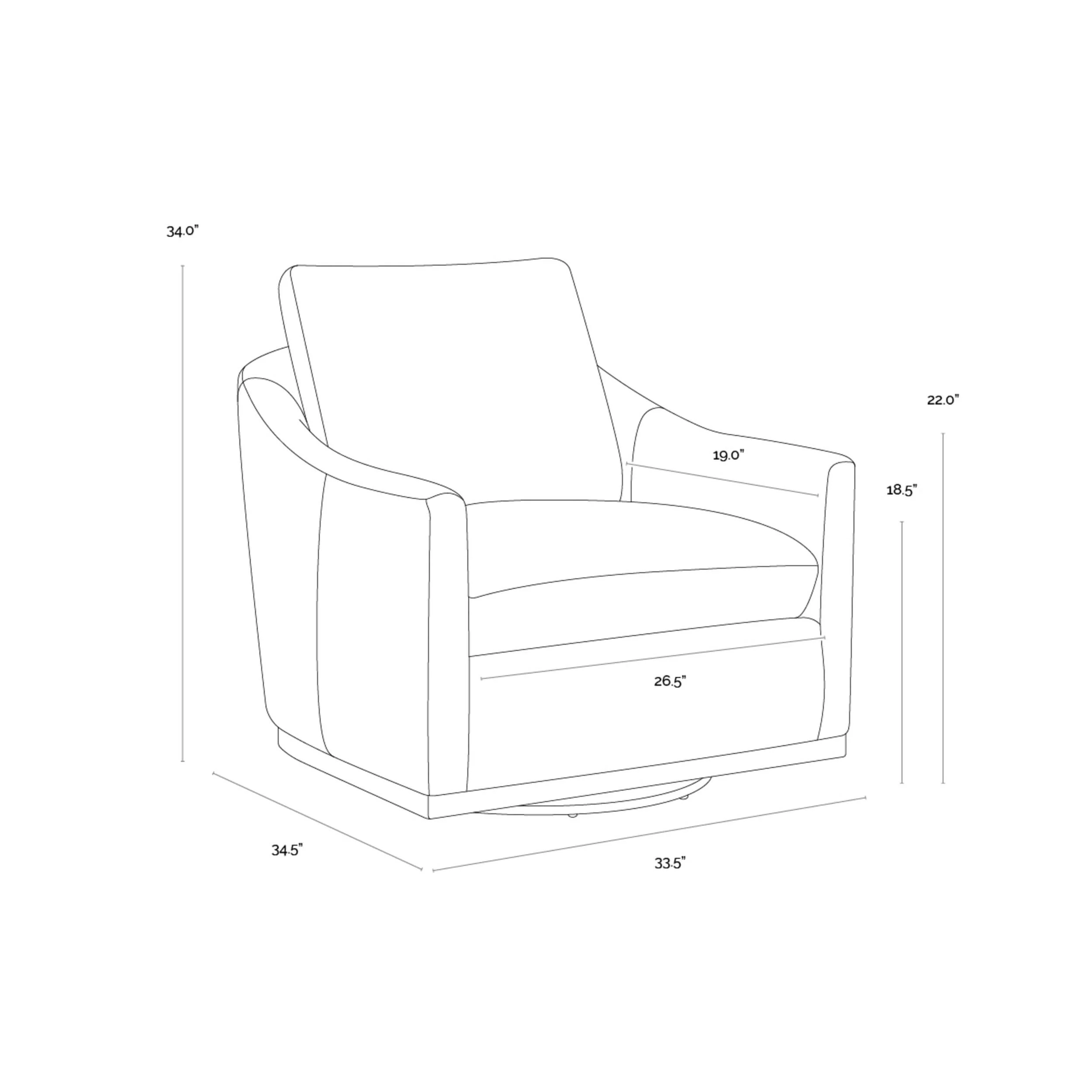 Corbin Swivel Chair, Effie Linen - Image 4