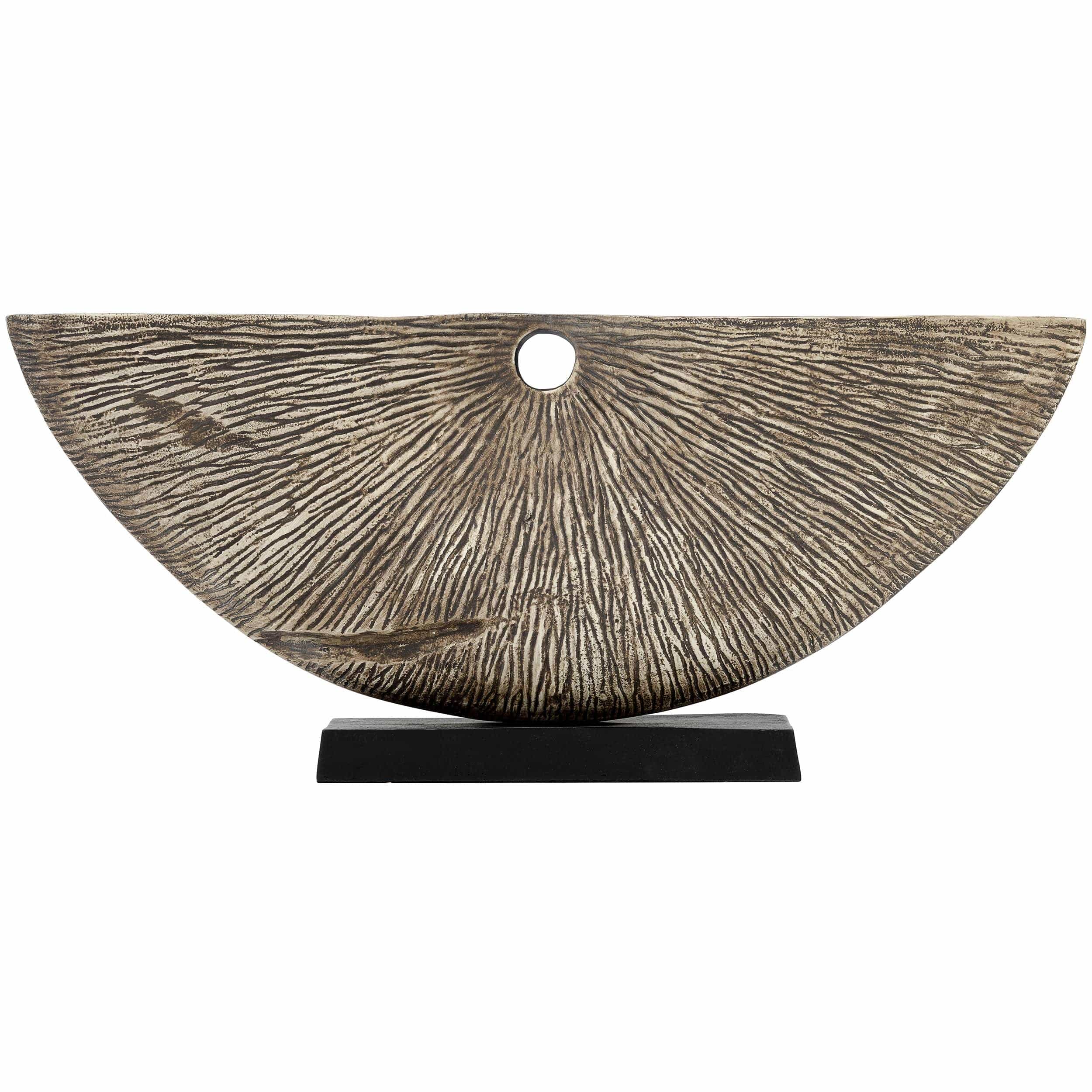 Corrugated Half Circle Sculpture, Ivory