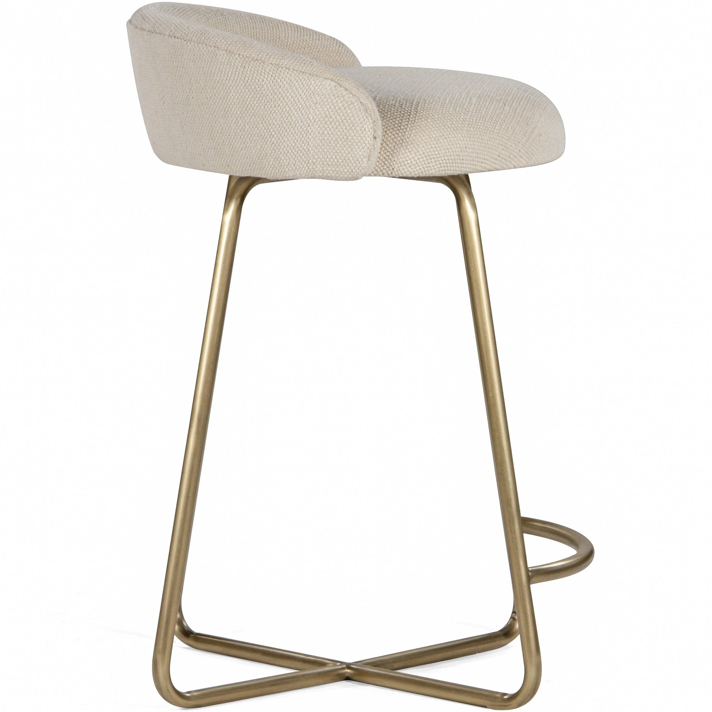 Corsica Counter Stool, Antique Brass Set of 2 - Image 3