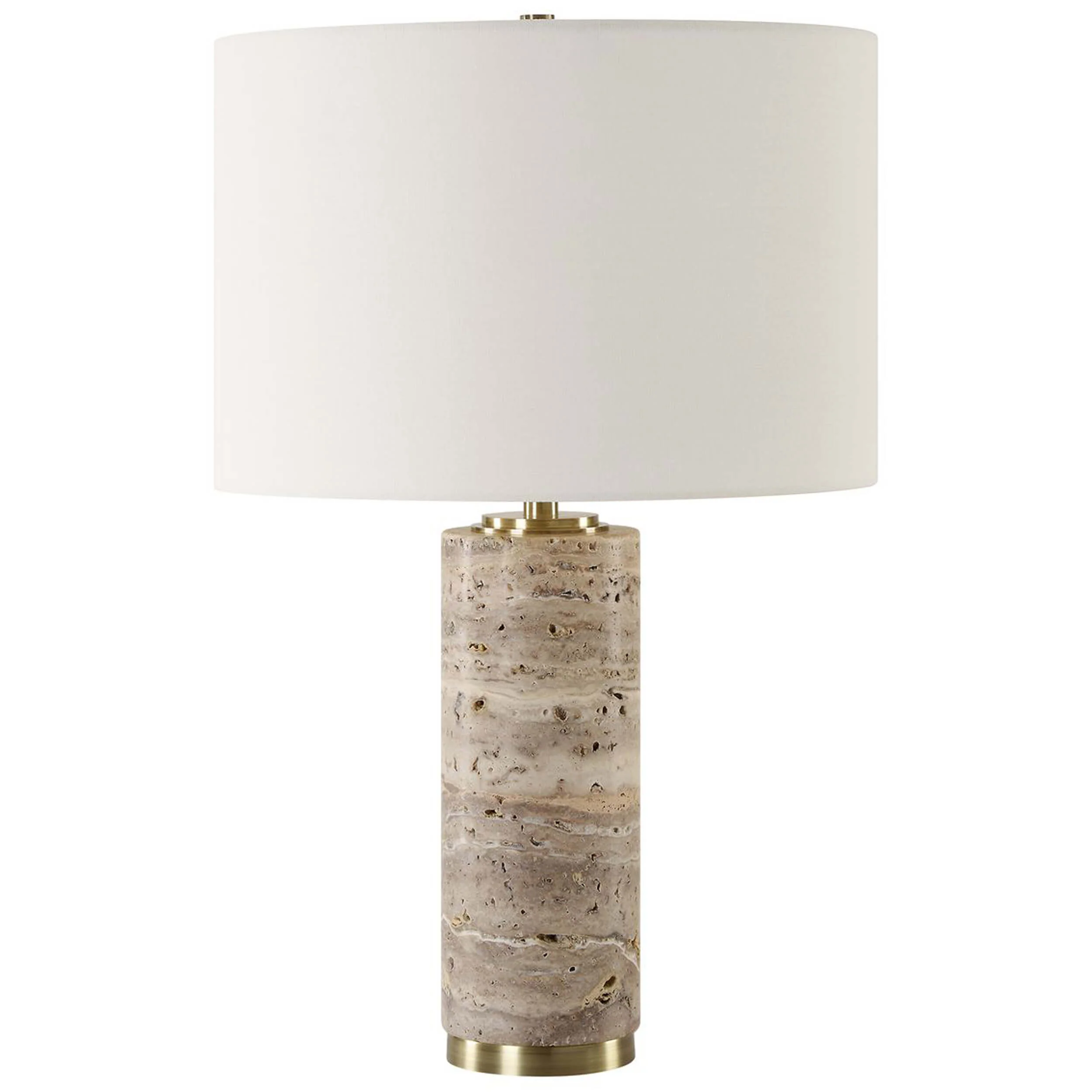 Cortado Table Lamp, Travertine