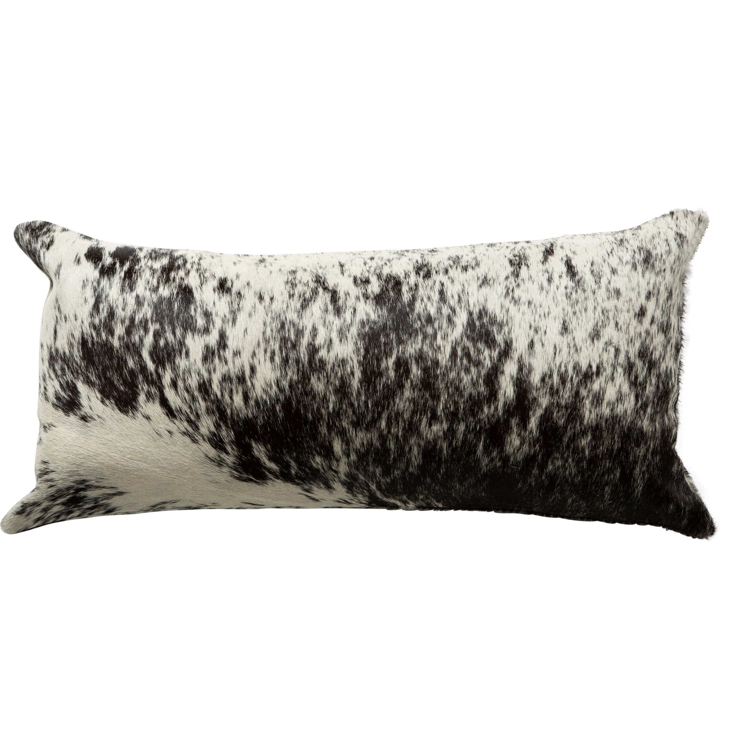 Cowhide Lumbar Pillow, Black/White