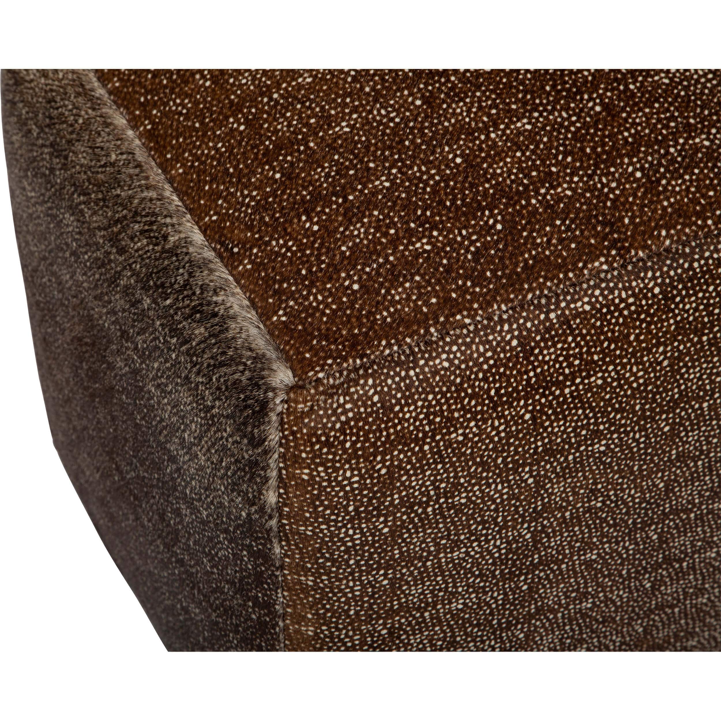 Cowhide Pouf, Guinea Fowl Print - Image 3