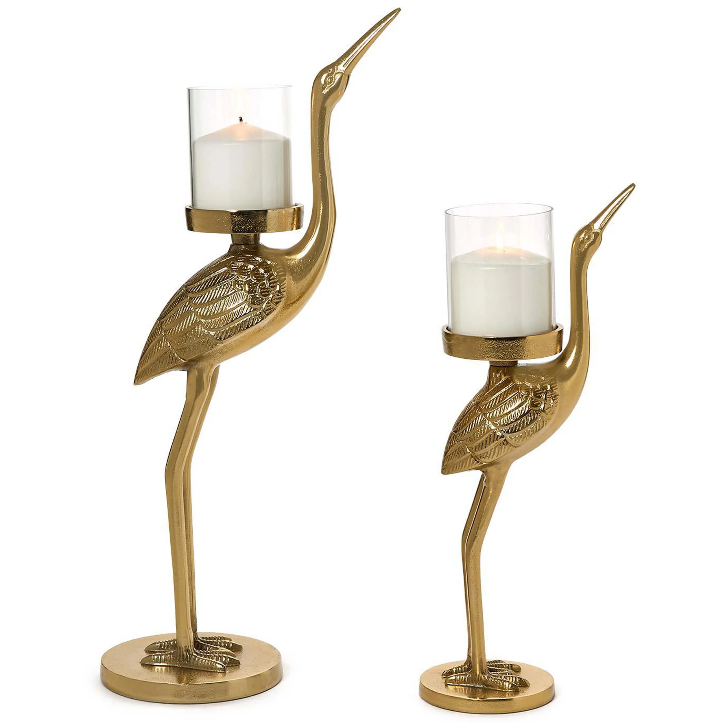 Crane Candle Holder, Gold, Set of 2 - Image 3