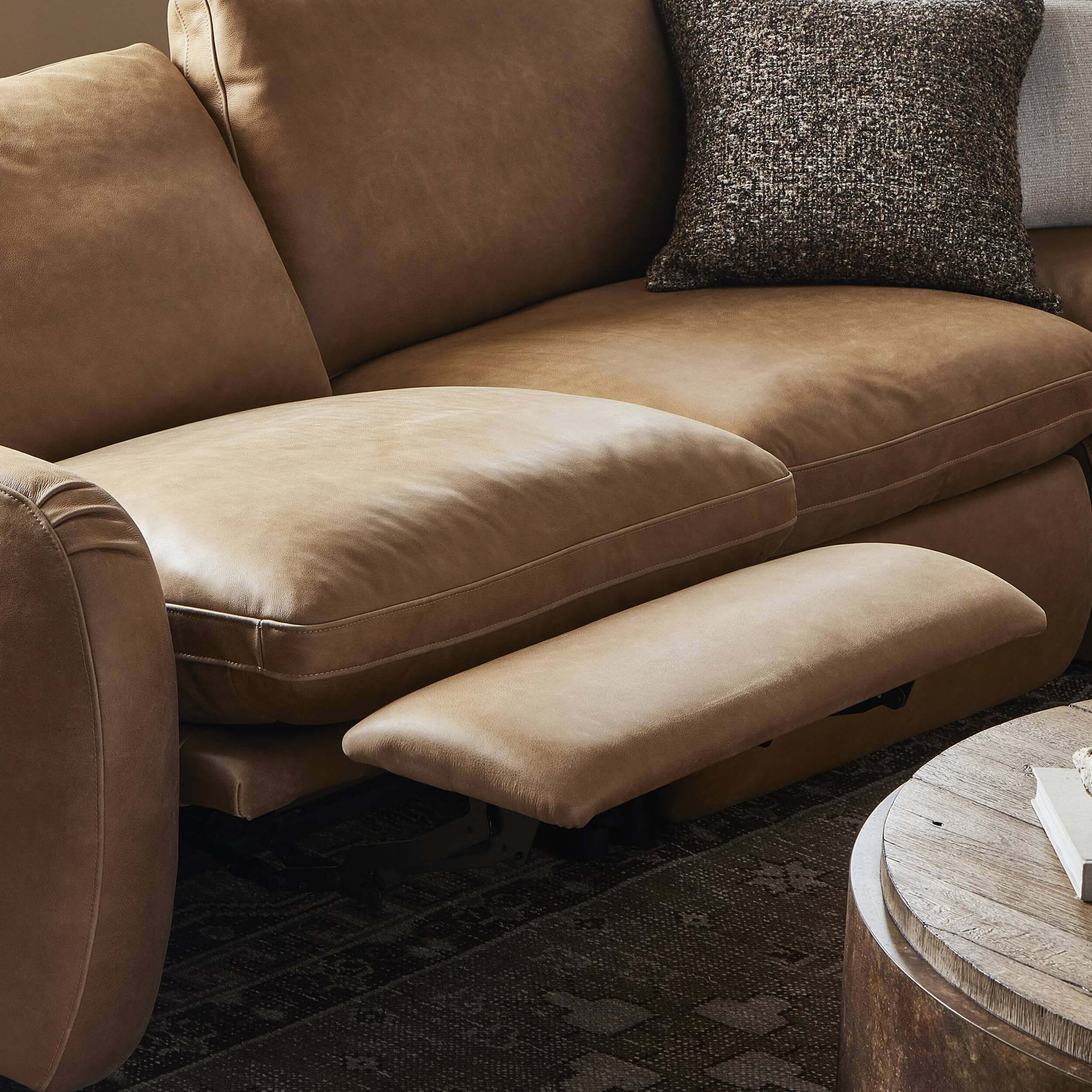 Crawford Leather Power Recliner 5-Piece Sectional, Palermo Drift - Image 4