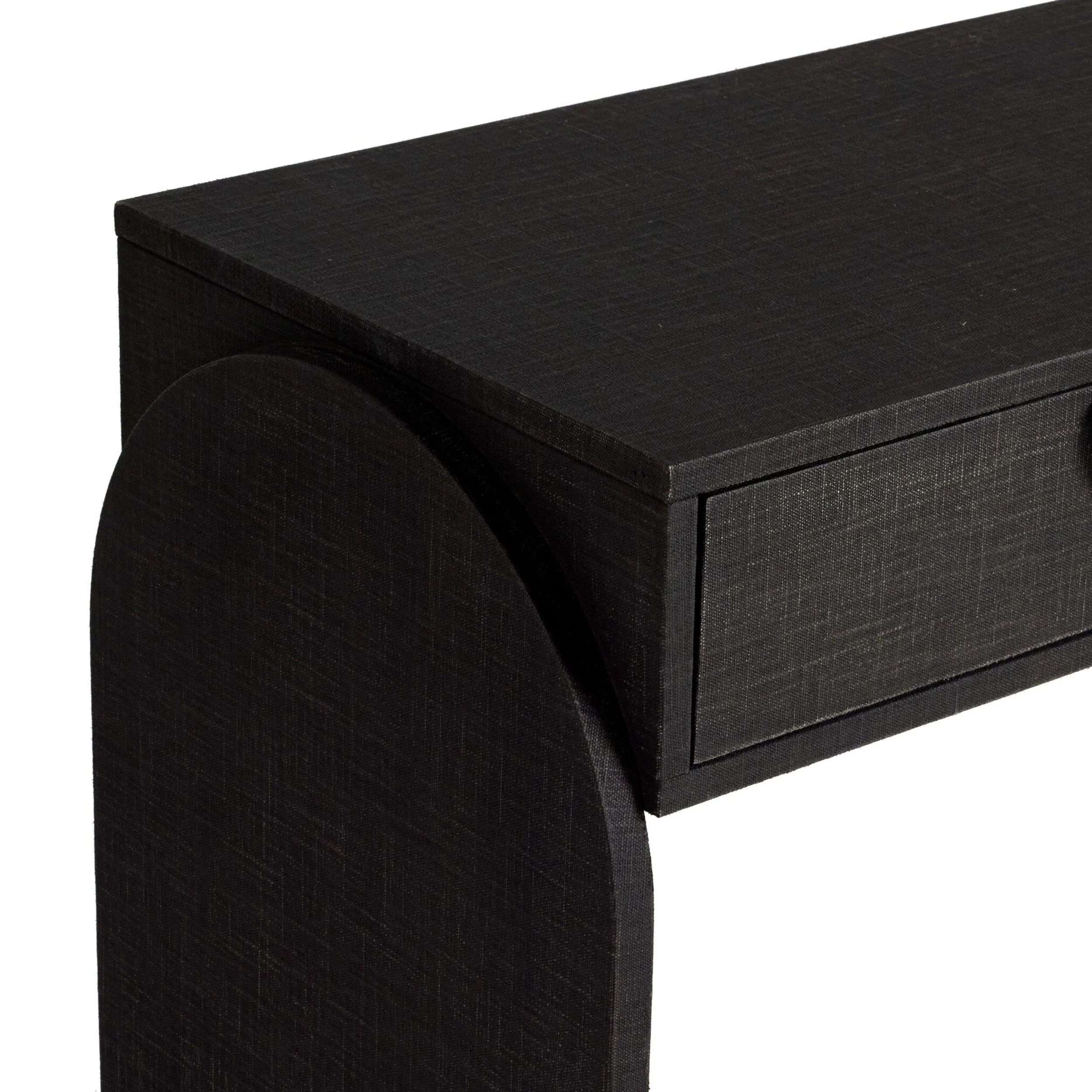 Cressida Console Table, Black Linen by Four Hands - Image 6