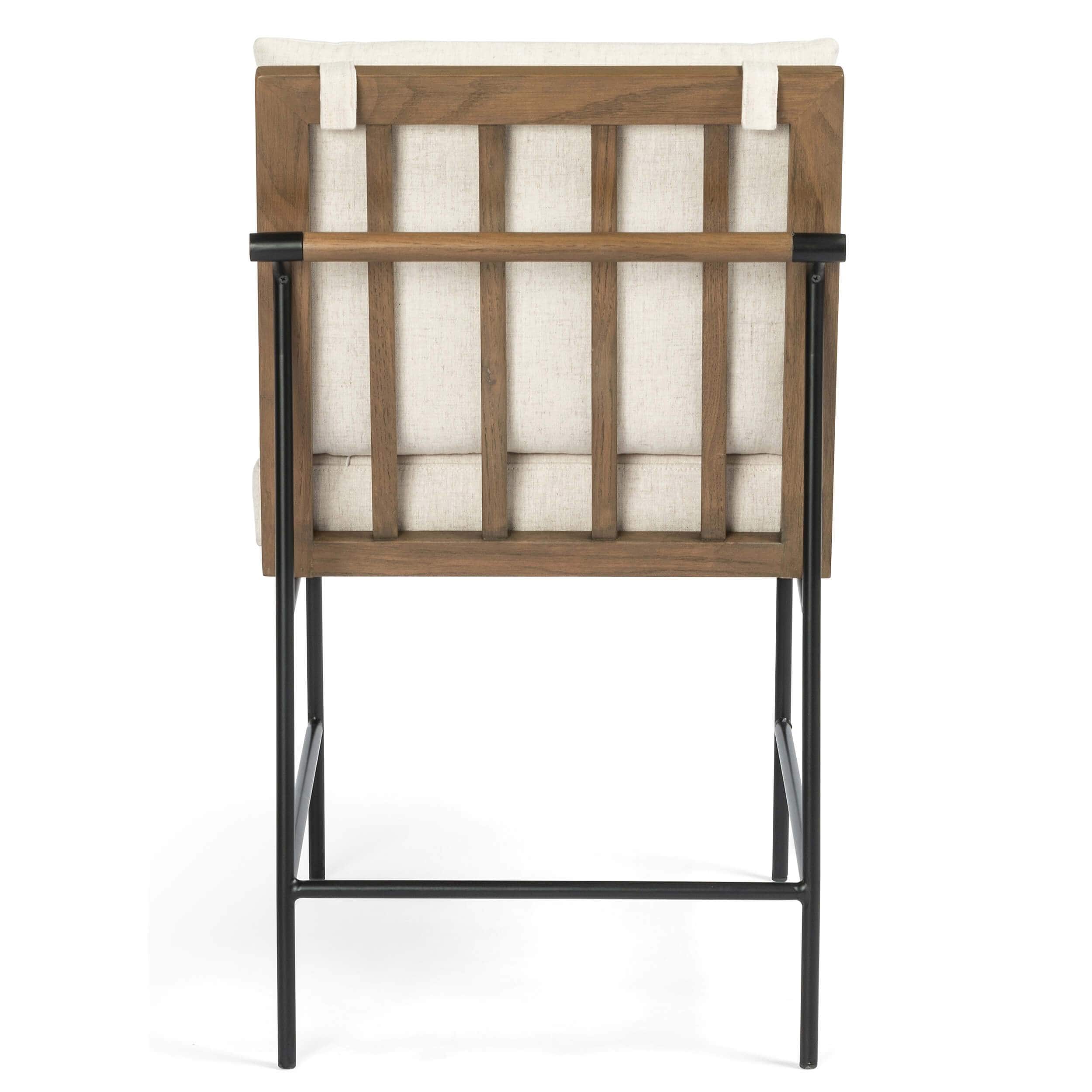 Crete Dining Chair, Savile Flax / Brown Frame, Set of 2 by Four Hands - Image 4