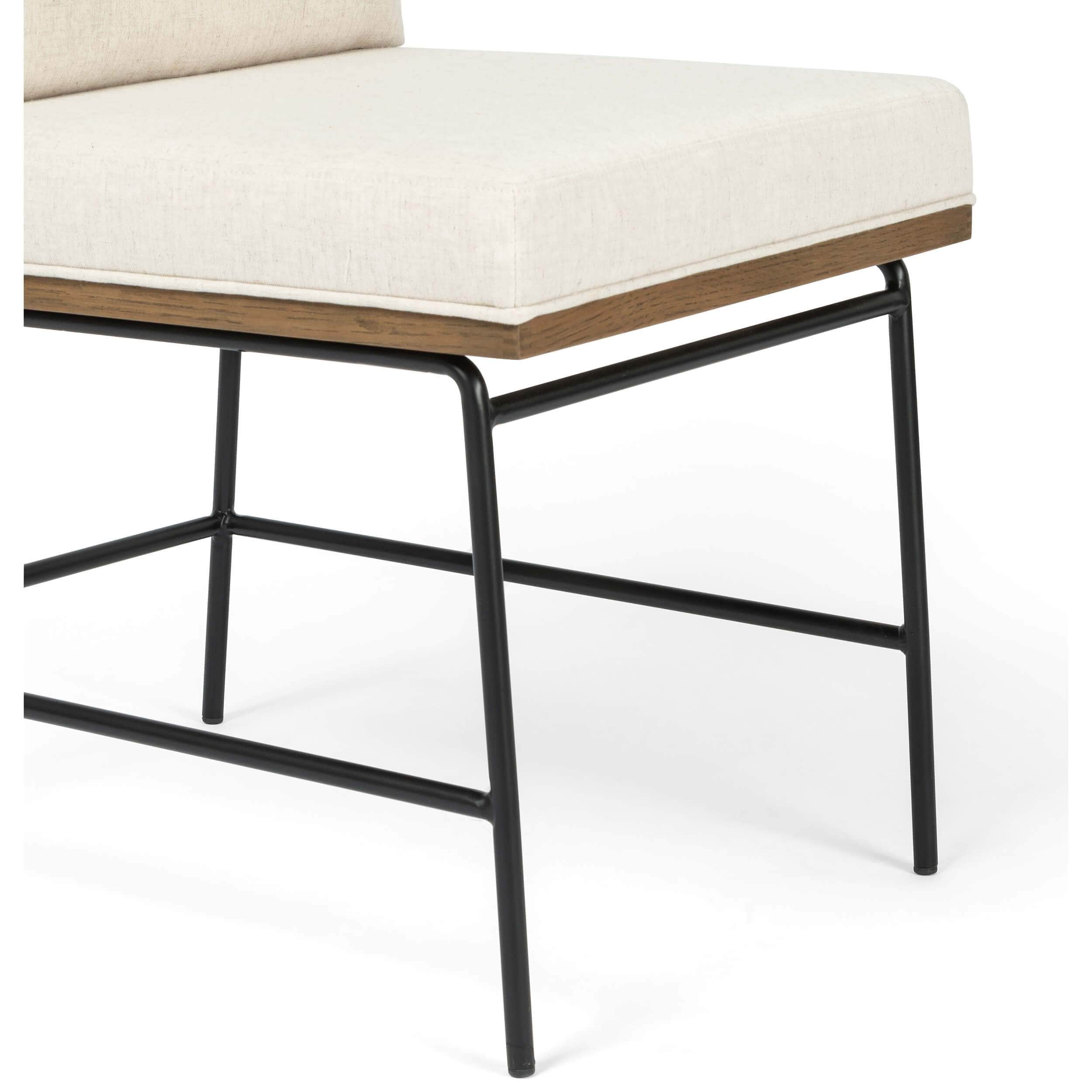 Crete Dining Chair, Savile Flax / Brown Frame, Set of 2 by Four Hands - Image 7